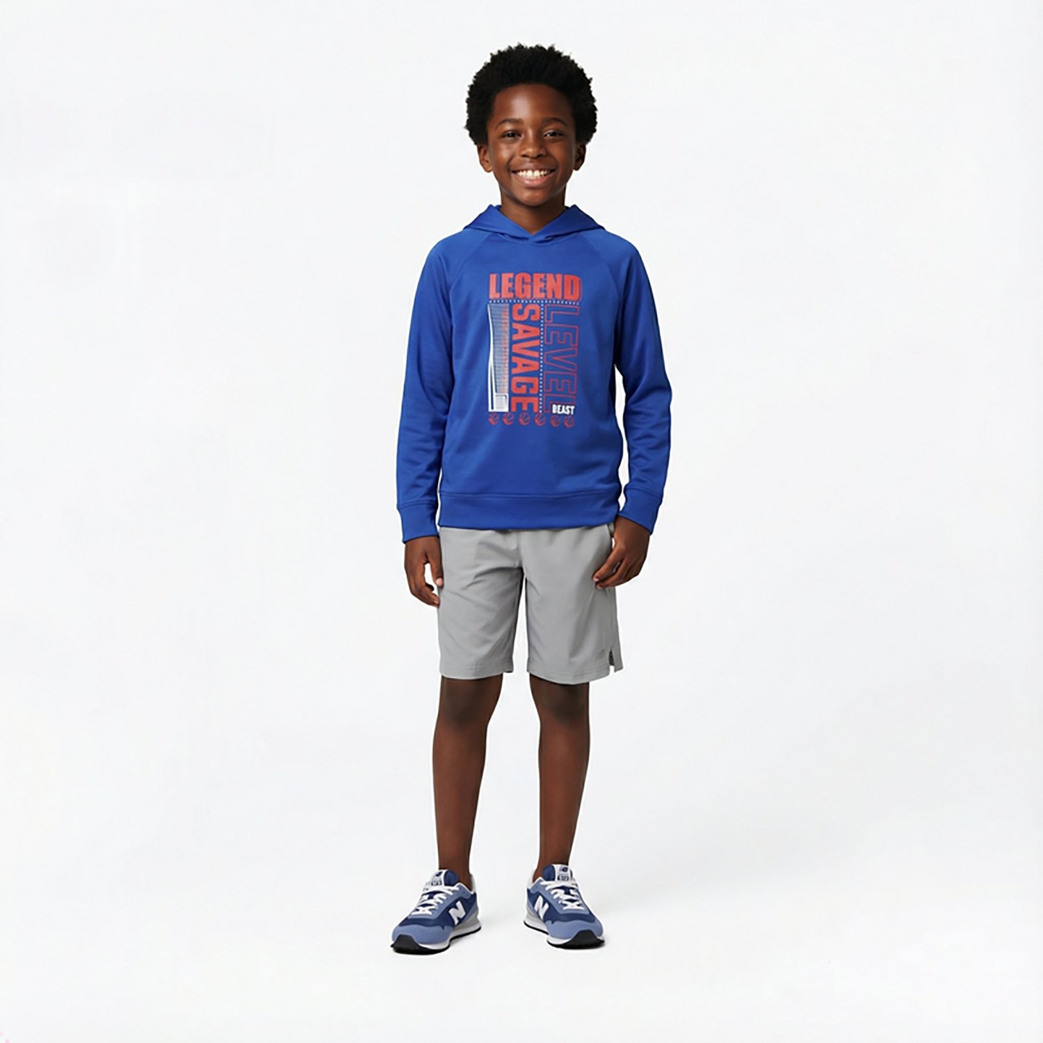 BCG Boys' Training Sport Verbiage Long Sleeve Mesh Hoodie - view number 2