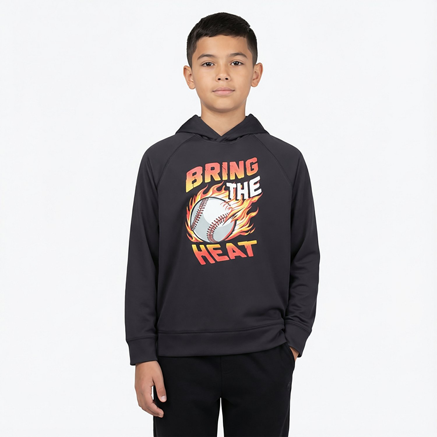 BCG Boys' Training Bring the Heat Long Sleeve Mesh Hoodie