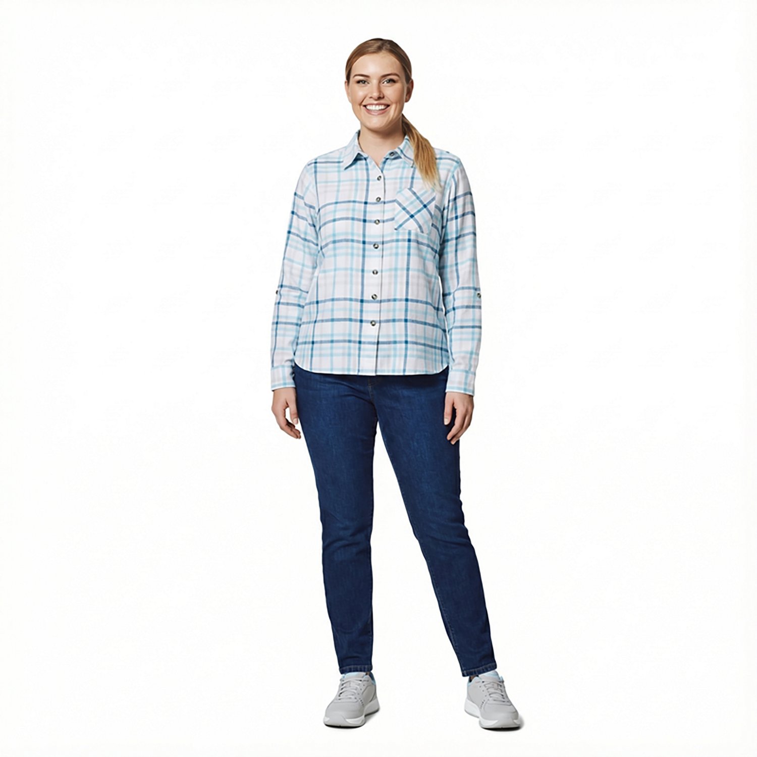 Magellan Outdoors Women's Willow Creek Plaid Long Sleeve Top - view number 3