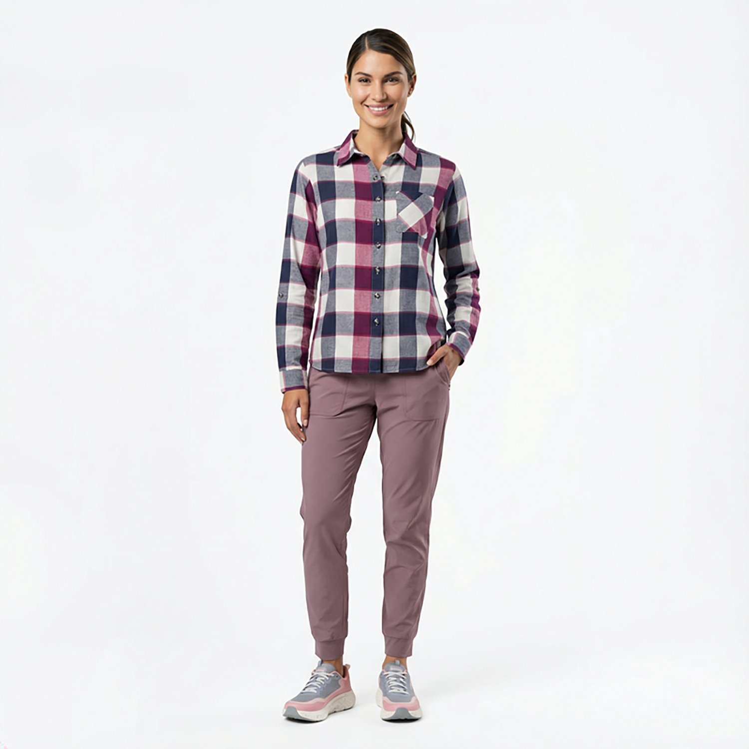 Magellan Outdoors Women's Willow Creek Plaid Long Sleeve Top - view number 2