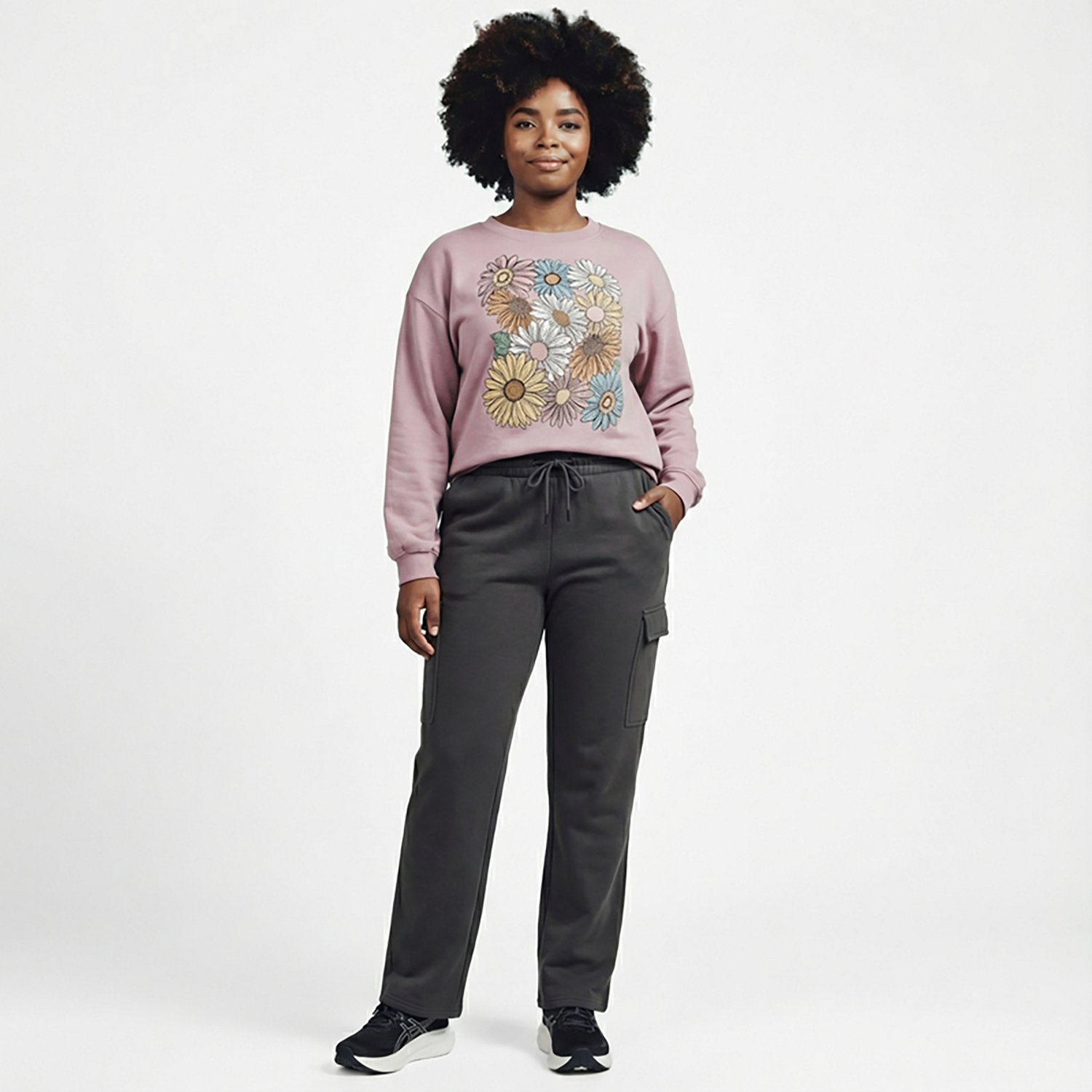 BCG Women's Lifestyle Wide Leg Fleece Cargo Pants - view number 2