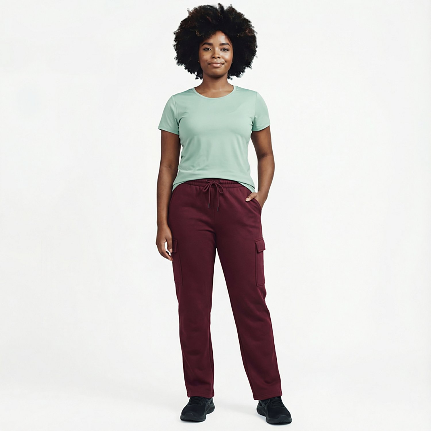 BCG Women's Lifestyle Wide Leg Fleece Cargo Pants - view number 2