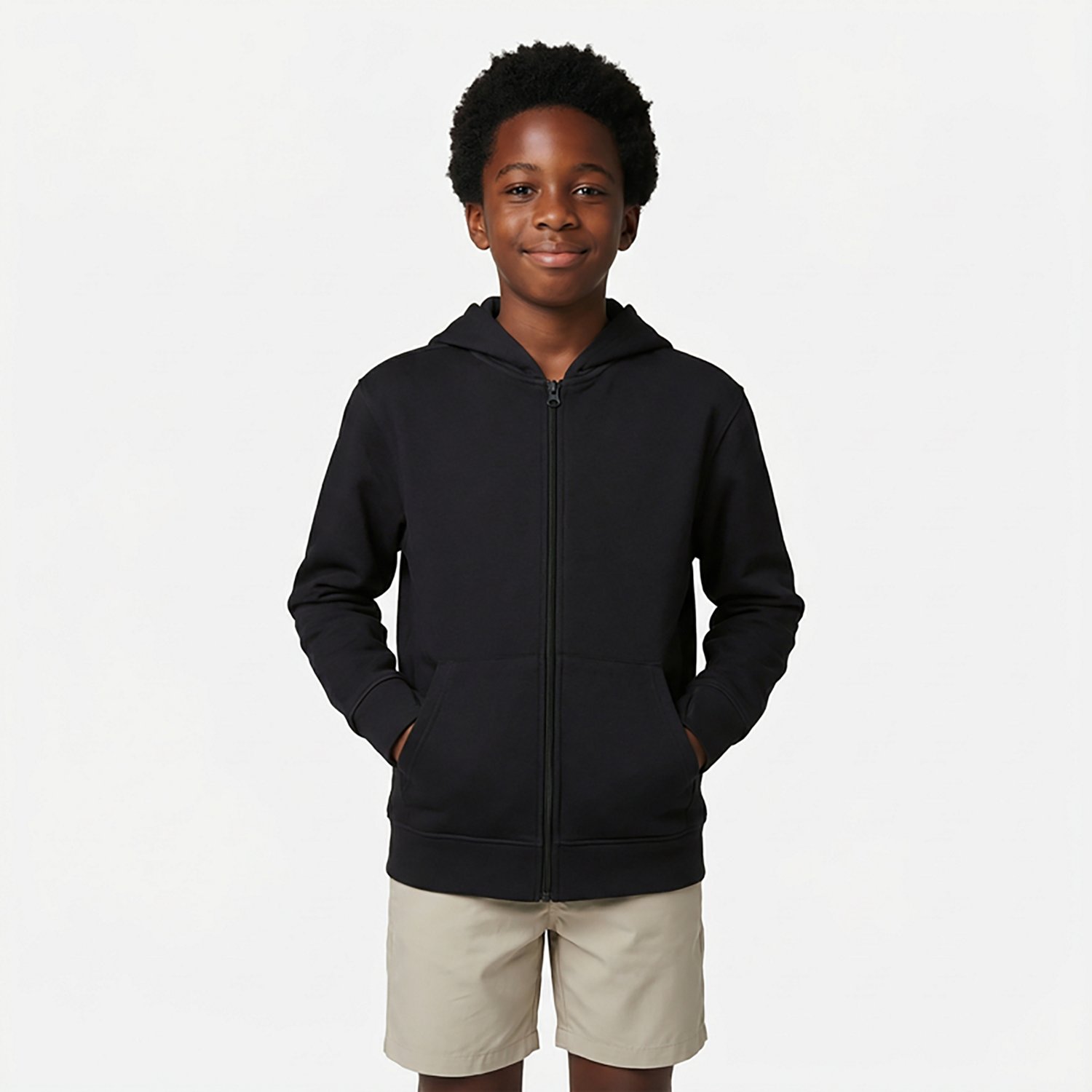 BCG Boys' Lifestyle Essential Cotton Fleece Full Zip Hoodie