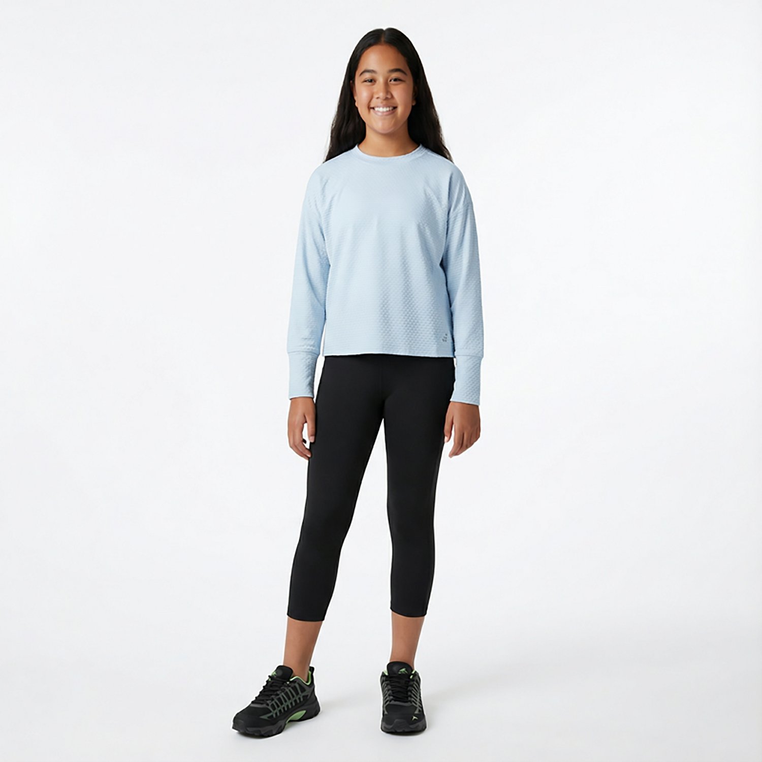 BCG Girls' Mesh Long Sleeve Top