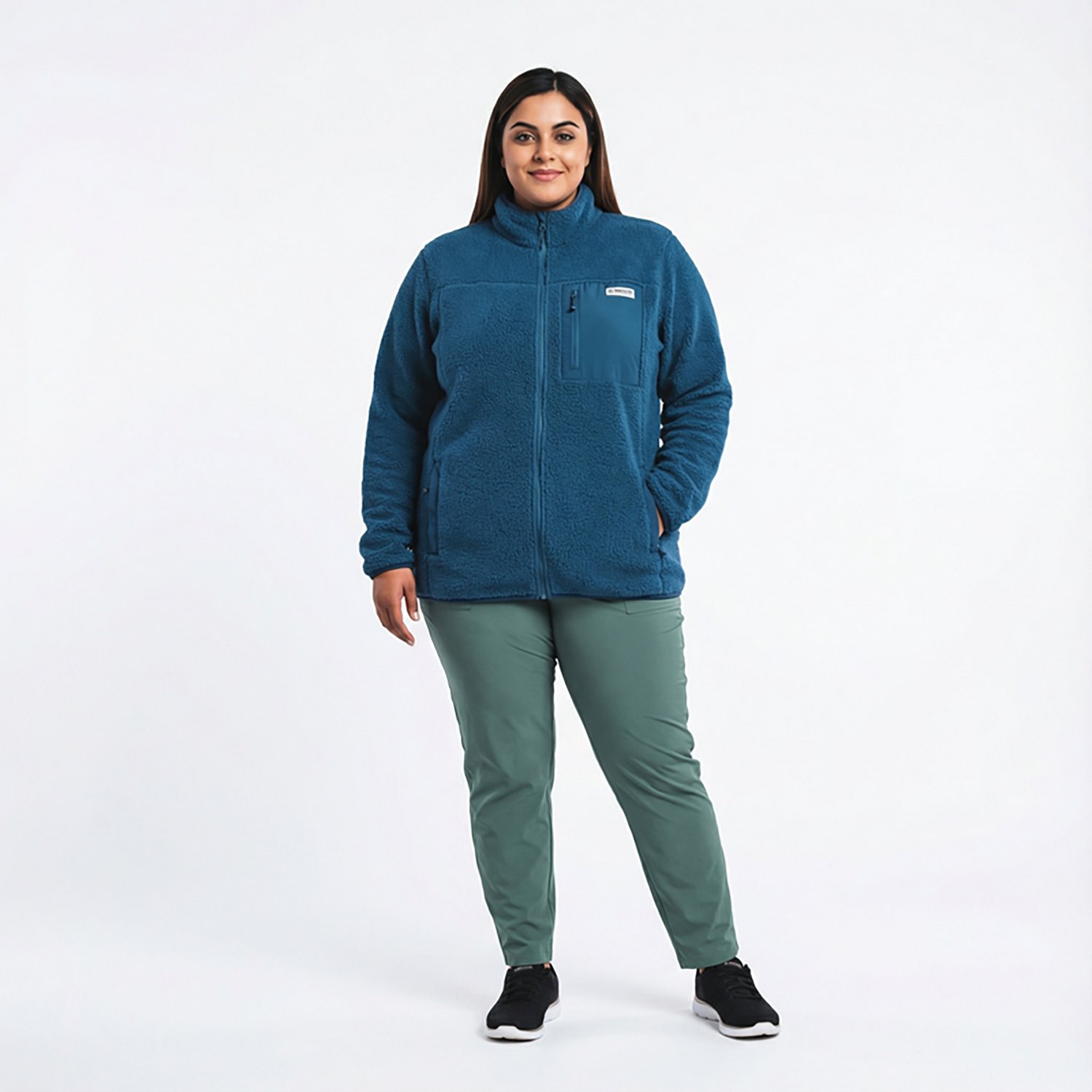 Magellan Outdoors Women's Plus Campfire Fleece Sherpa Jacket