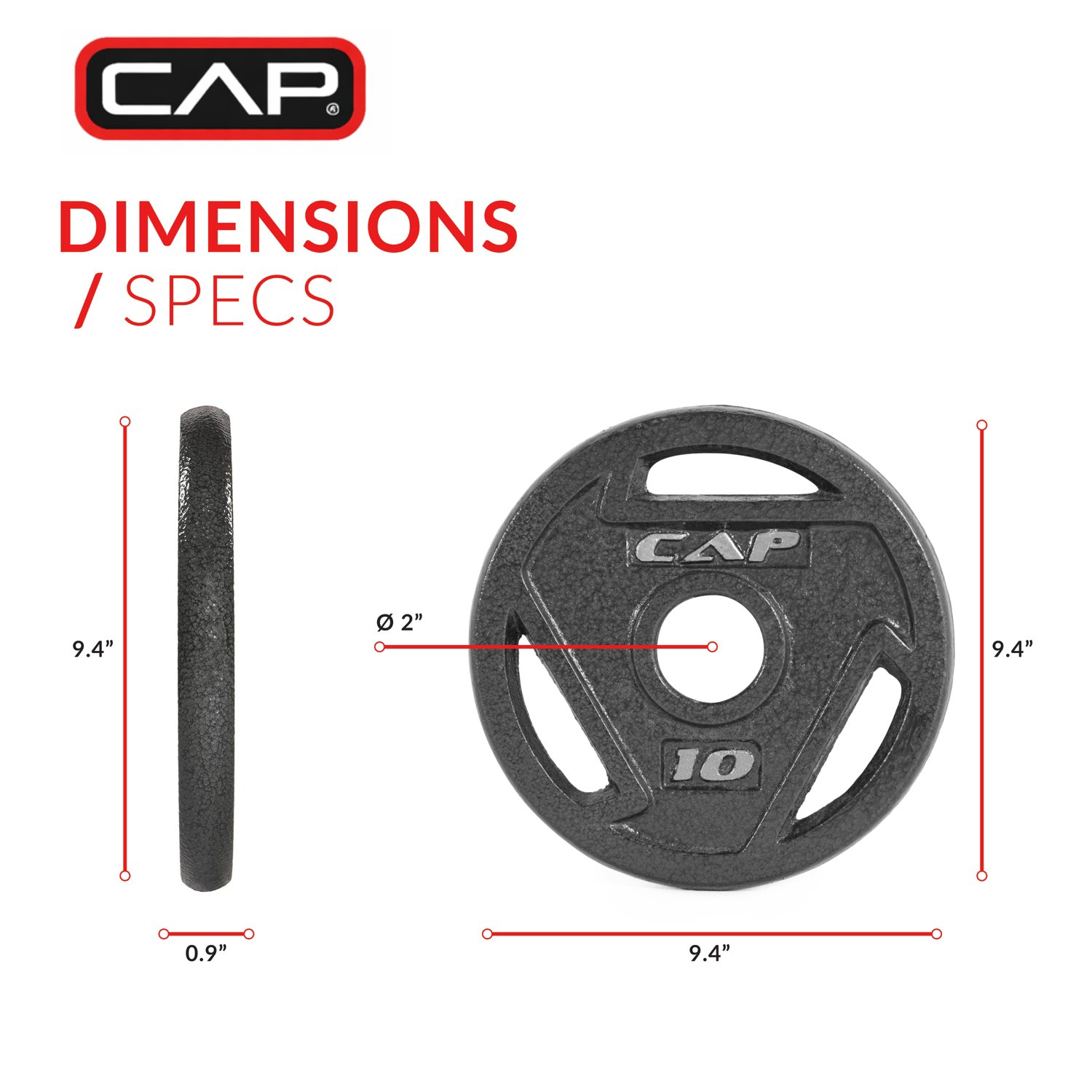 CAP Barbell 10 lb. Olympic Grip Plate - view number 3