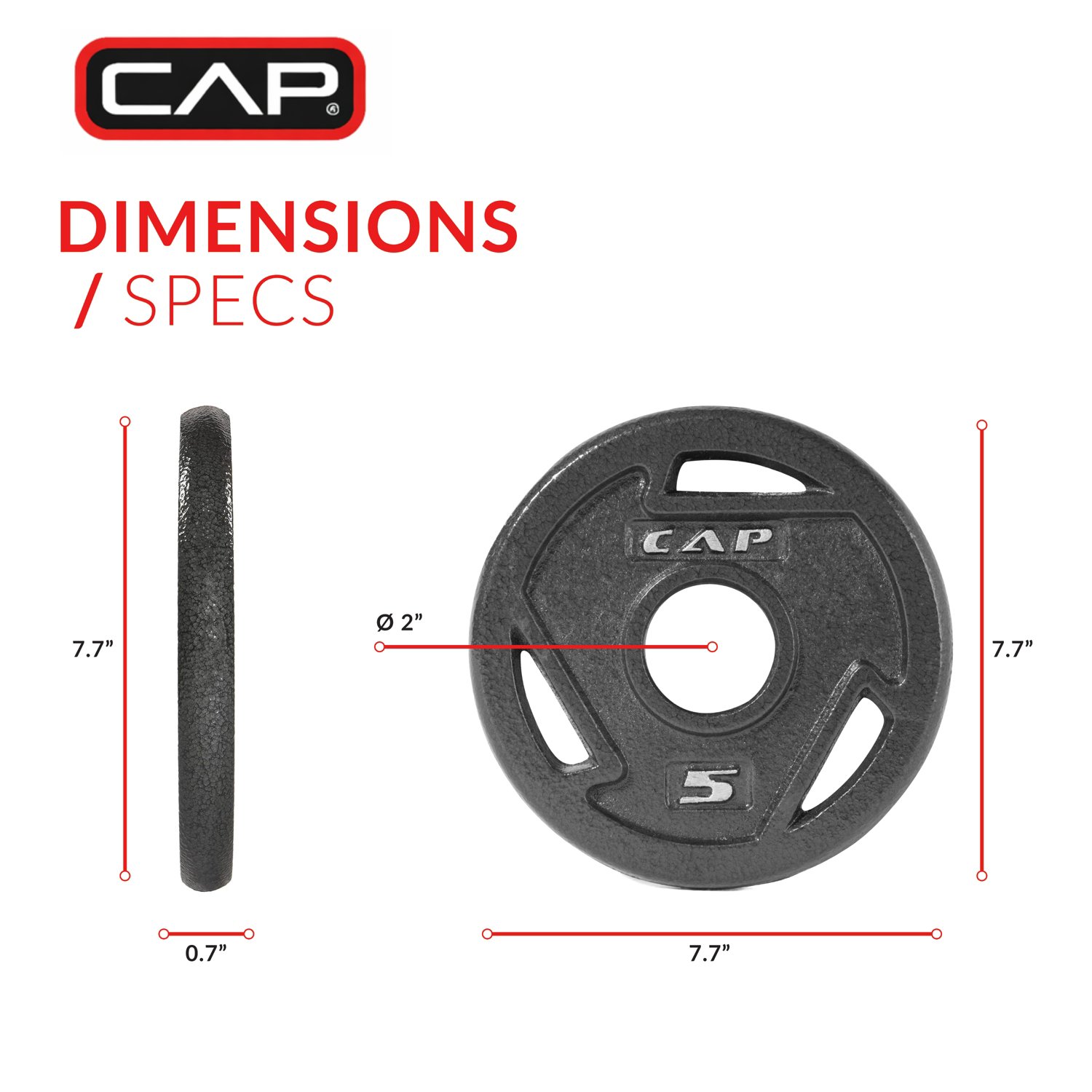 CAP Barbell 5 lb. Olympic Grip Plate - view number 3