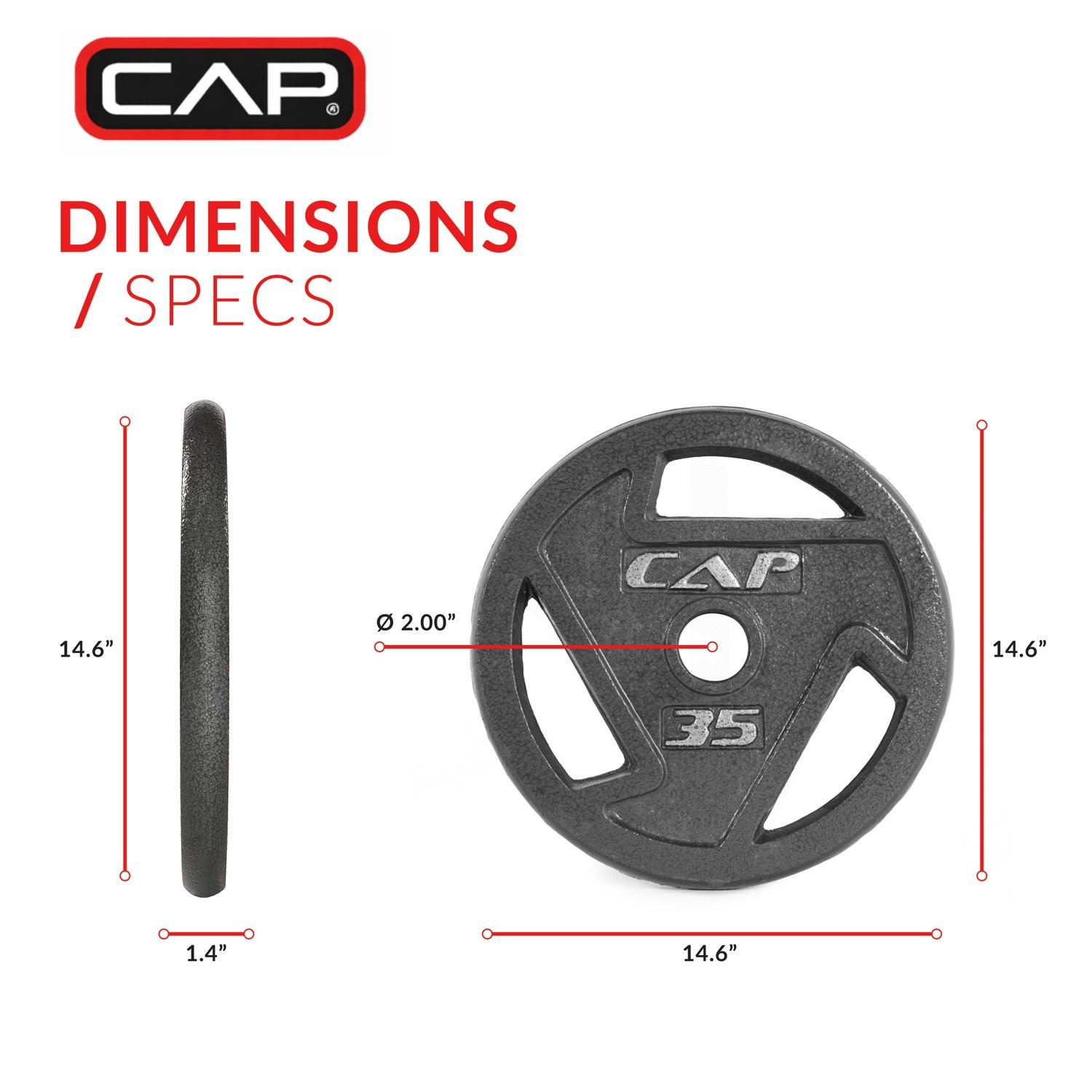 CAP Barbell 35 lb. Olympic Grip Plate - view number 3