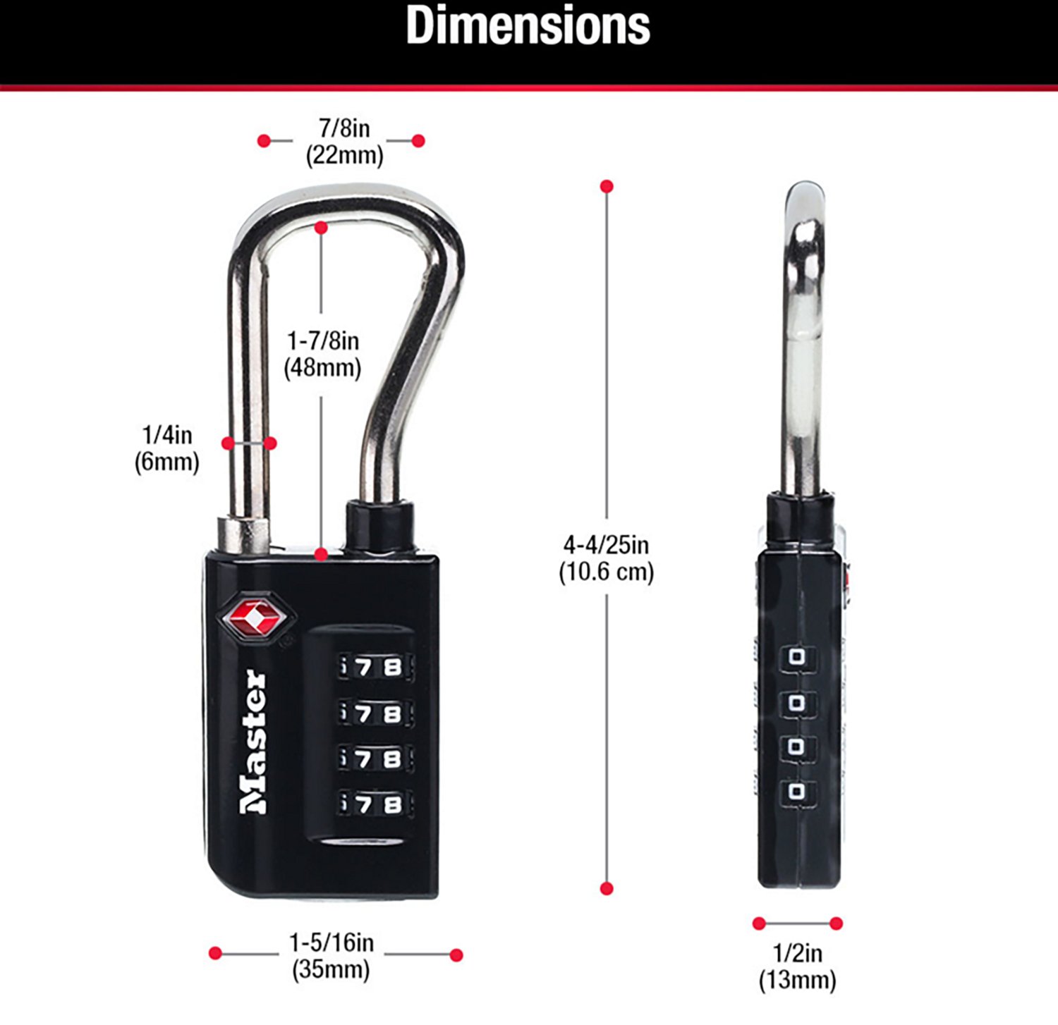 Master Lock TSA-Accepted Combination Luggage Lock - view number 6