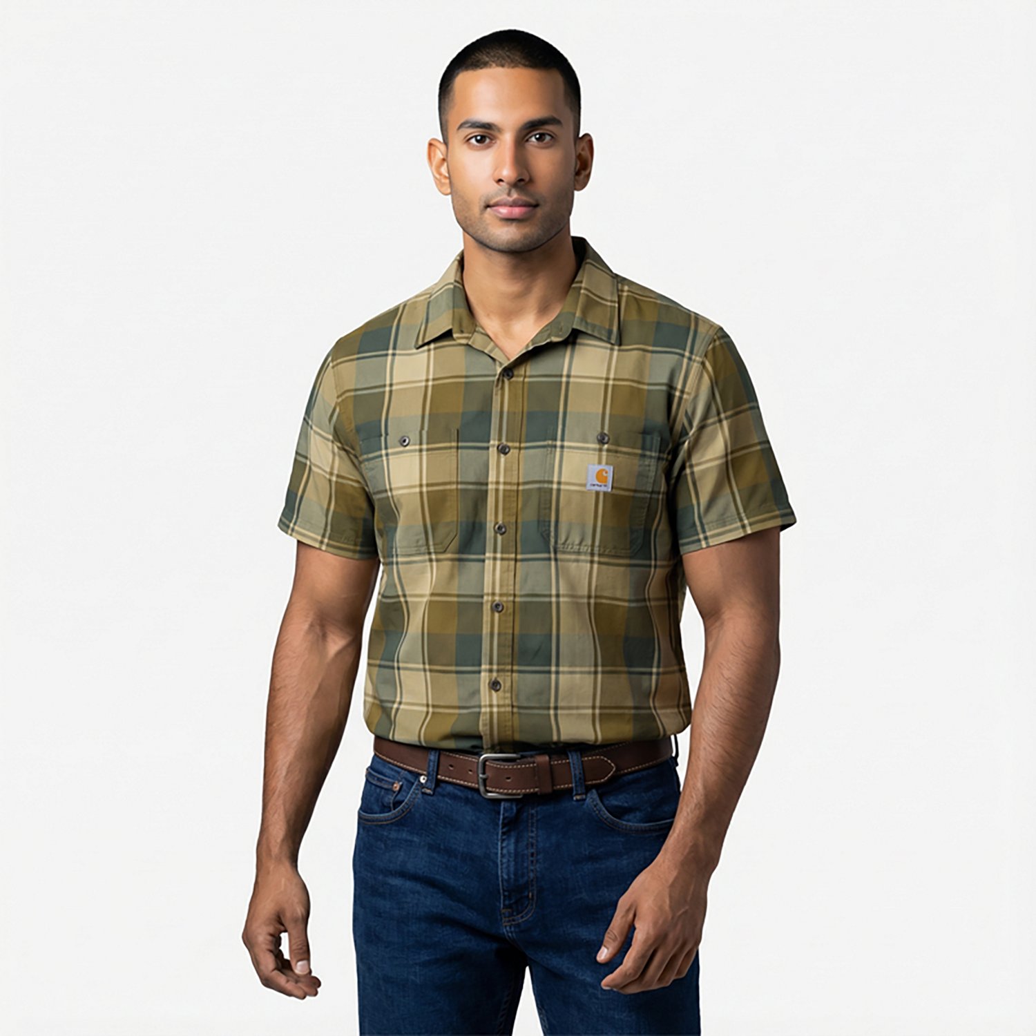 Carhartt Men's Rugged Flex Relaxed Fit Button Down Plaid Shirt - view number 2