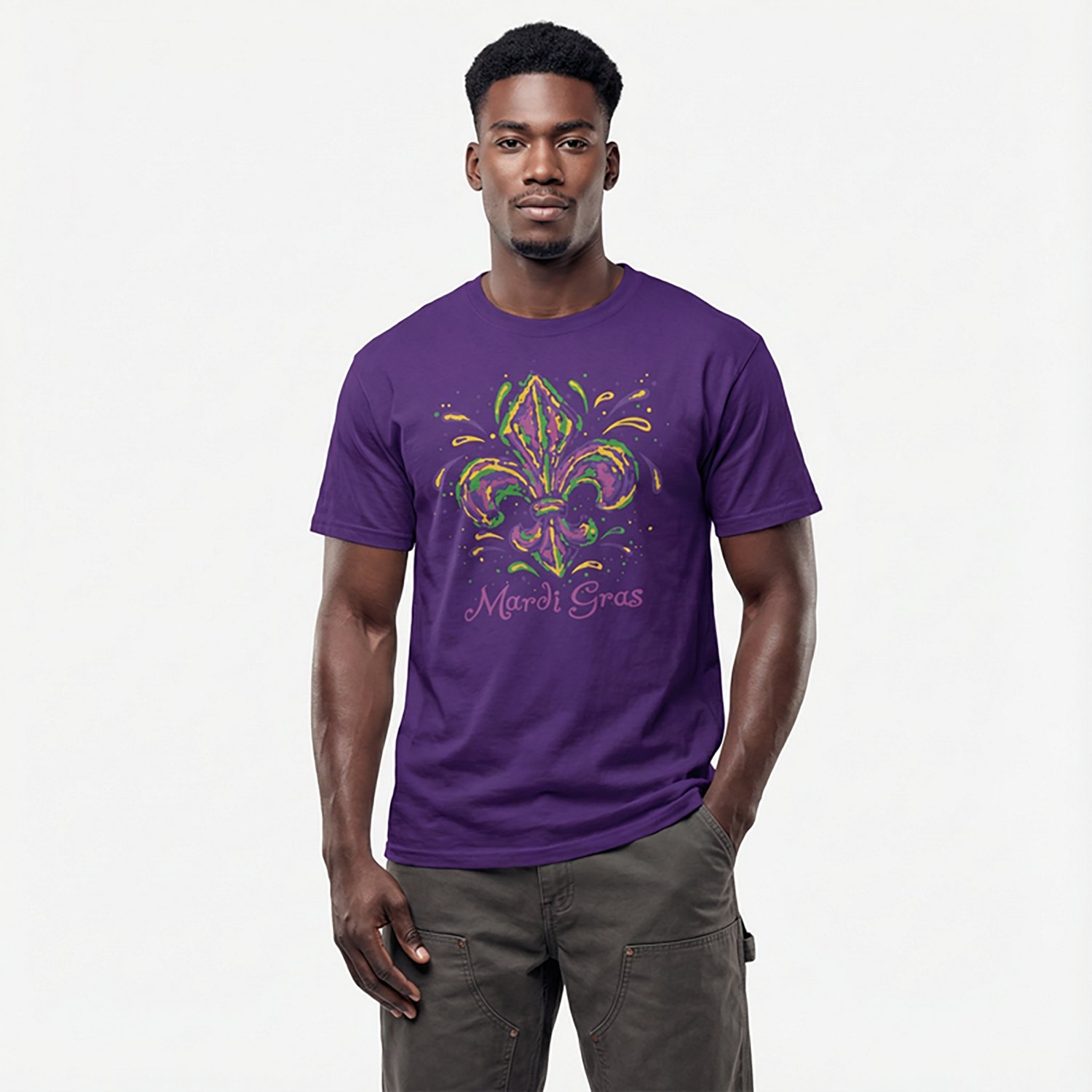 Academy Sports + Outdoors Men's Painted Mardi Graphic T-shirt - view number 2