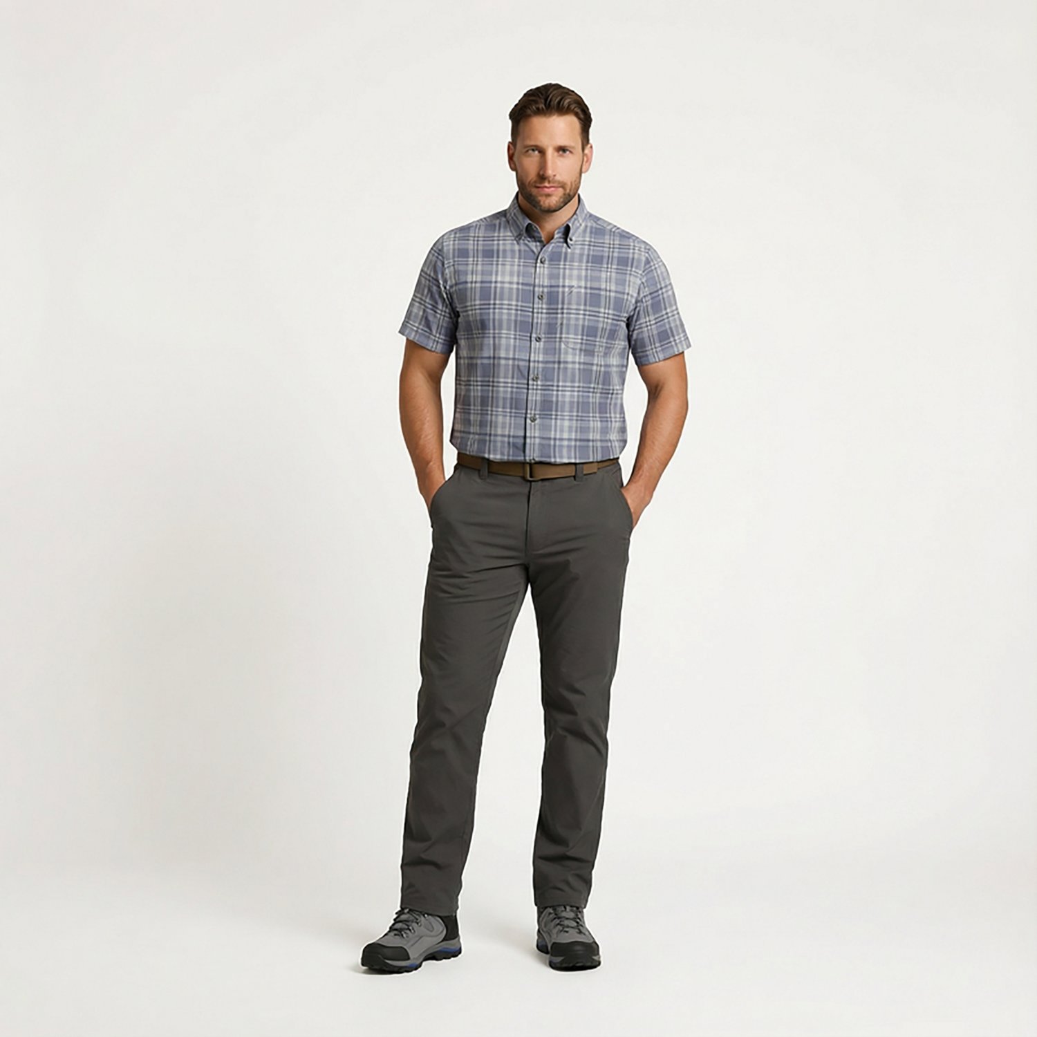 Magellan Outdoors Men's Hickory Canyon Plaid Short Sleeve Shirt                                                                  - view number 7