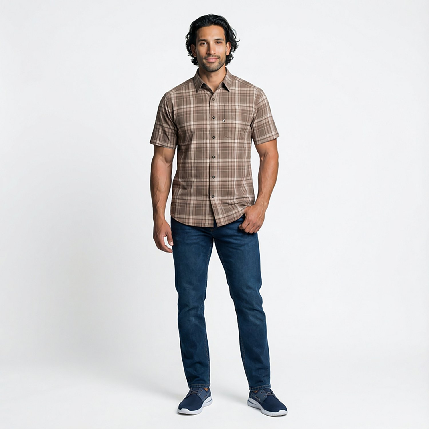 Magellan Outdoors Men's Hickory Canyon Plaid Short Sleeve Shirt                                                                  - view number 5