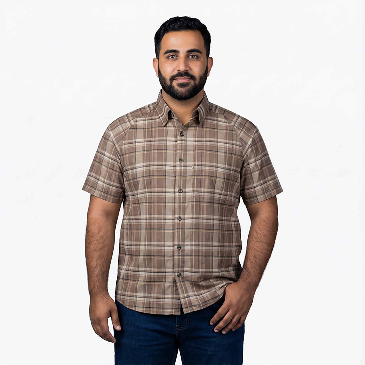 Magellan Outdoors Men's Hickory Canyon Plaid Short Sleeve Shirt                                                                  - view number 6