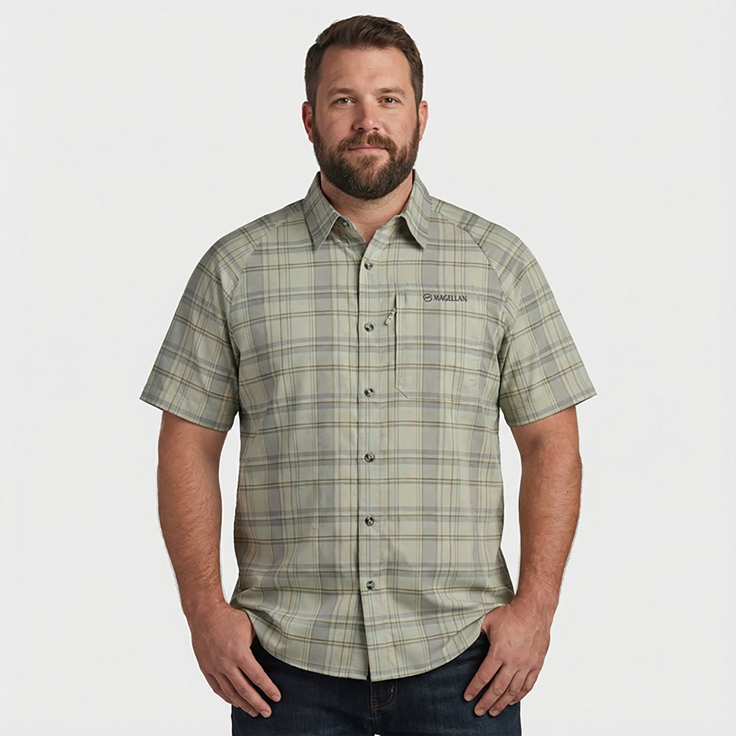 Magellan Outdoors Men's Hickory Canyon Plaid Short Sleeve Shirt                                                                  - view number 2