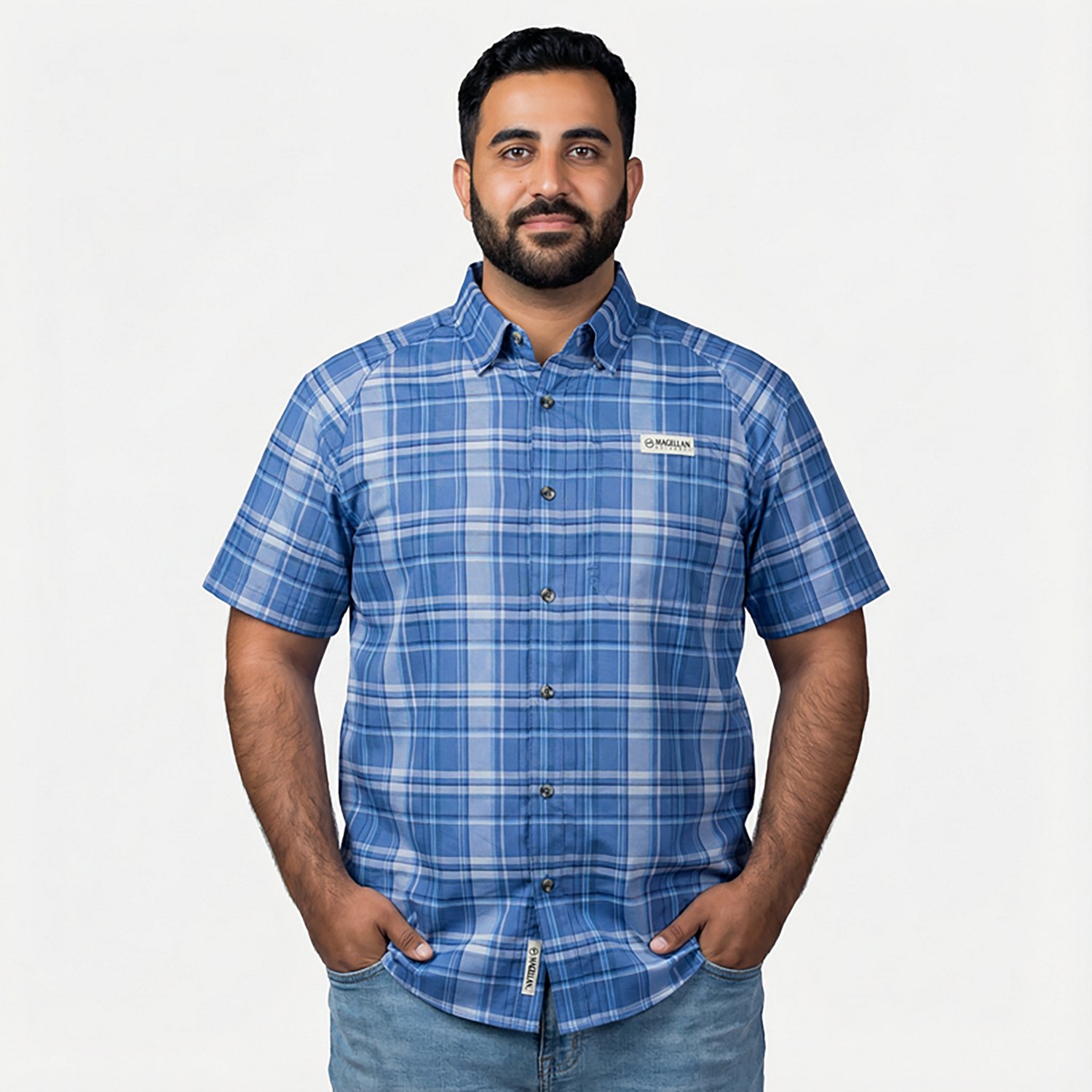 Magellan Outdoors Men's Hickory Canyon Plaid Short Sleeve Shirt                                                                  - view number 2