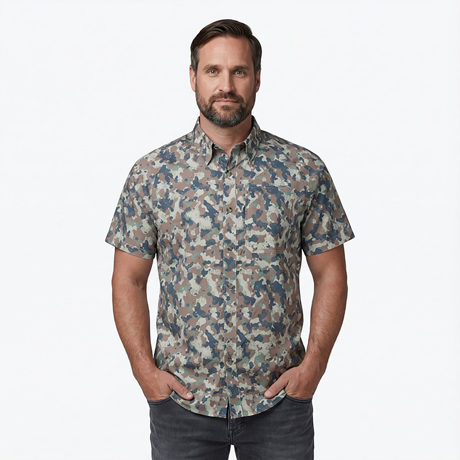 Magellan Outdoors Men's Hickory Canyon Print Short Sleeve Shirt                                                                  - view number 2