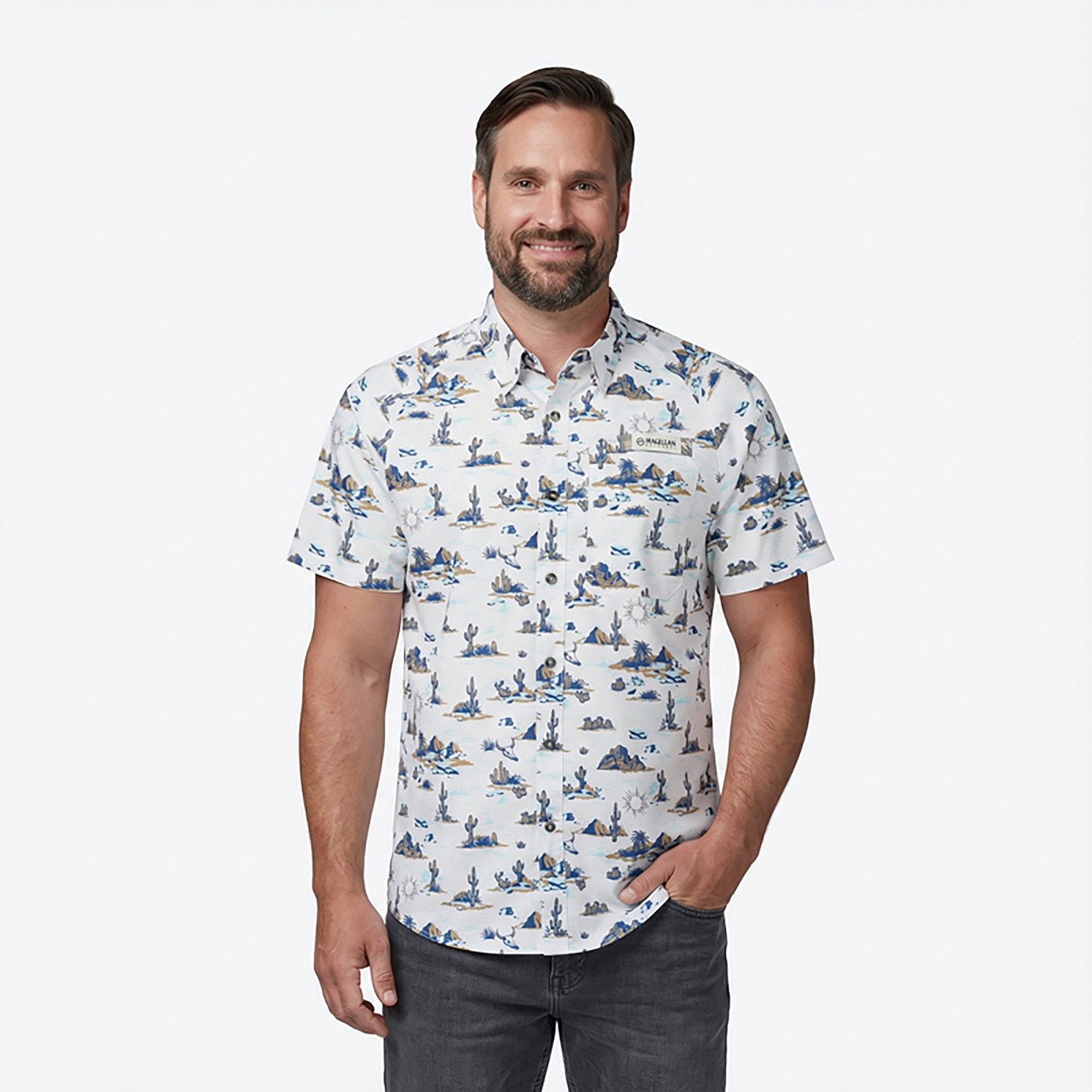 Magellan Outdoors Men's Hickory Canyon Print Short Sleeve Shirt                                                                  - view number 2