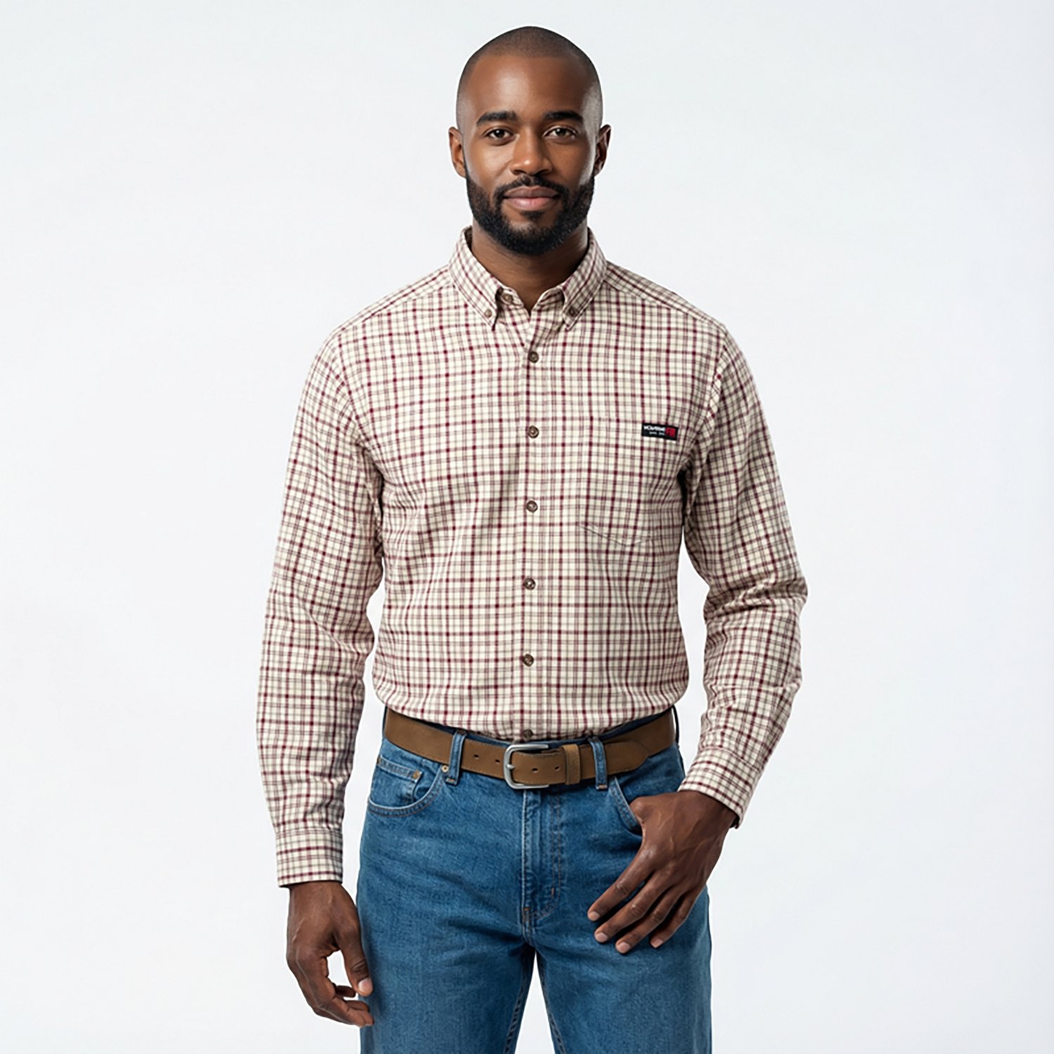 Wolverine Men's Flame Resistant Long Sleeve Twill Button Down Shirt - view number 2