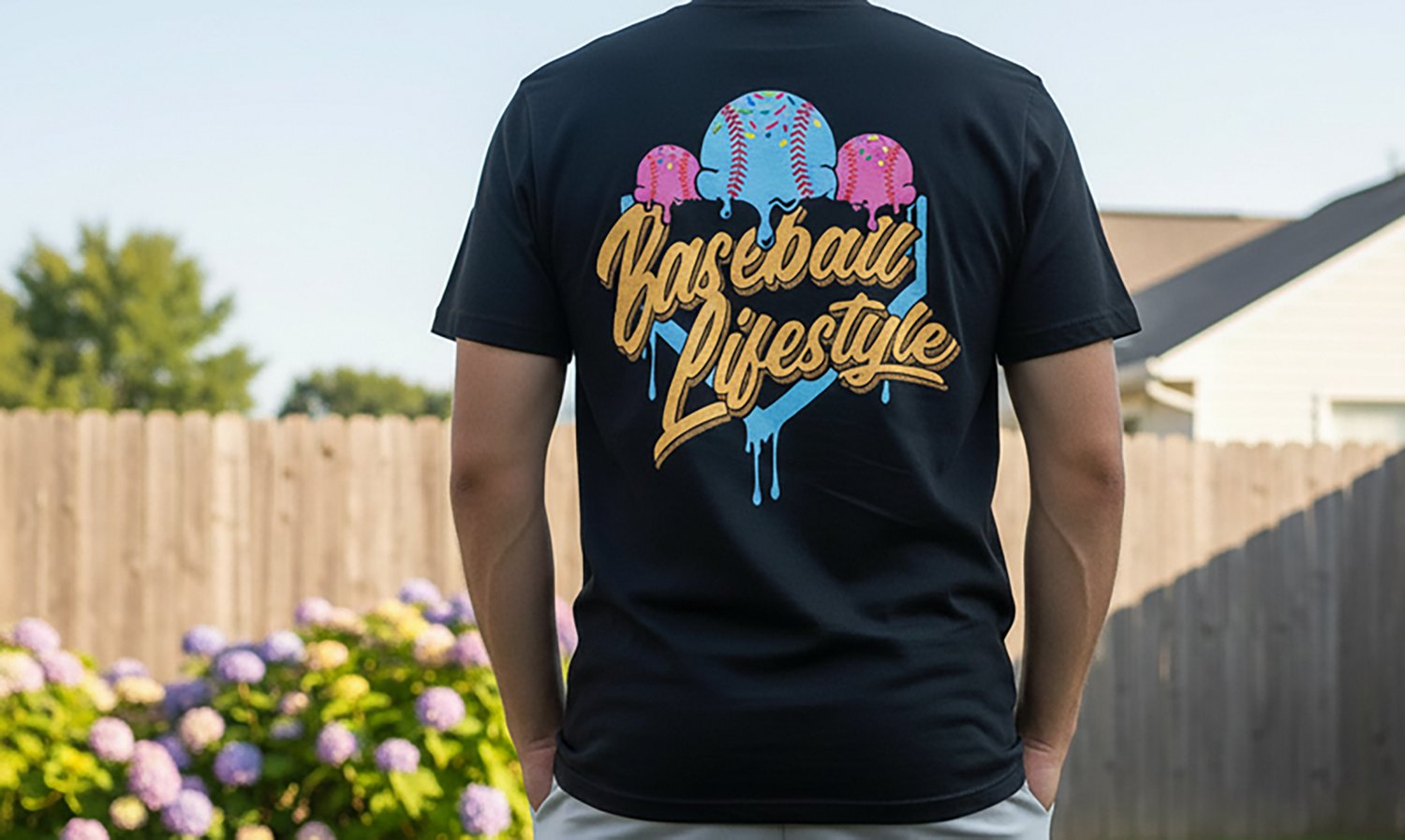 Baseball Lifestyle 101 Adult Ice Cream Graphic T-shirt                                                                           - view number 4