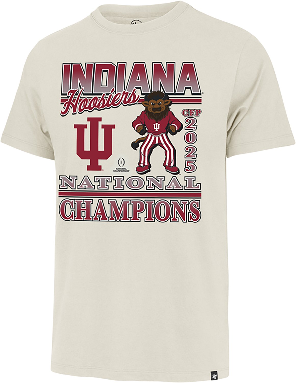 47B Men's Indiana 2025 CFP National Champions Mascot Franklin Short Sleeve T-Shirt