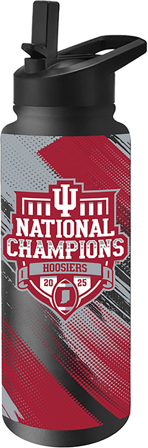 Logo Brands Indiana 2025 CFP National Champions Quencher 34 oz Bottle