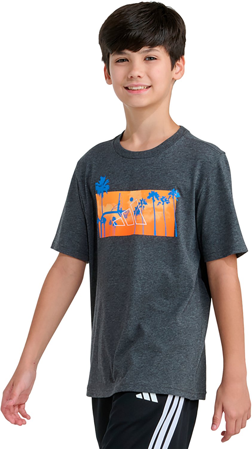 adidas Boys' Basketball Tropical Short Sleeve T-shirt - view number 3