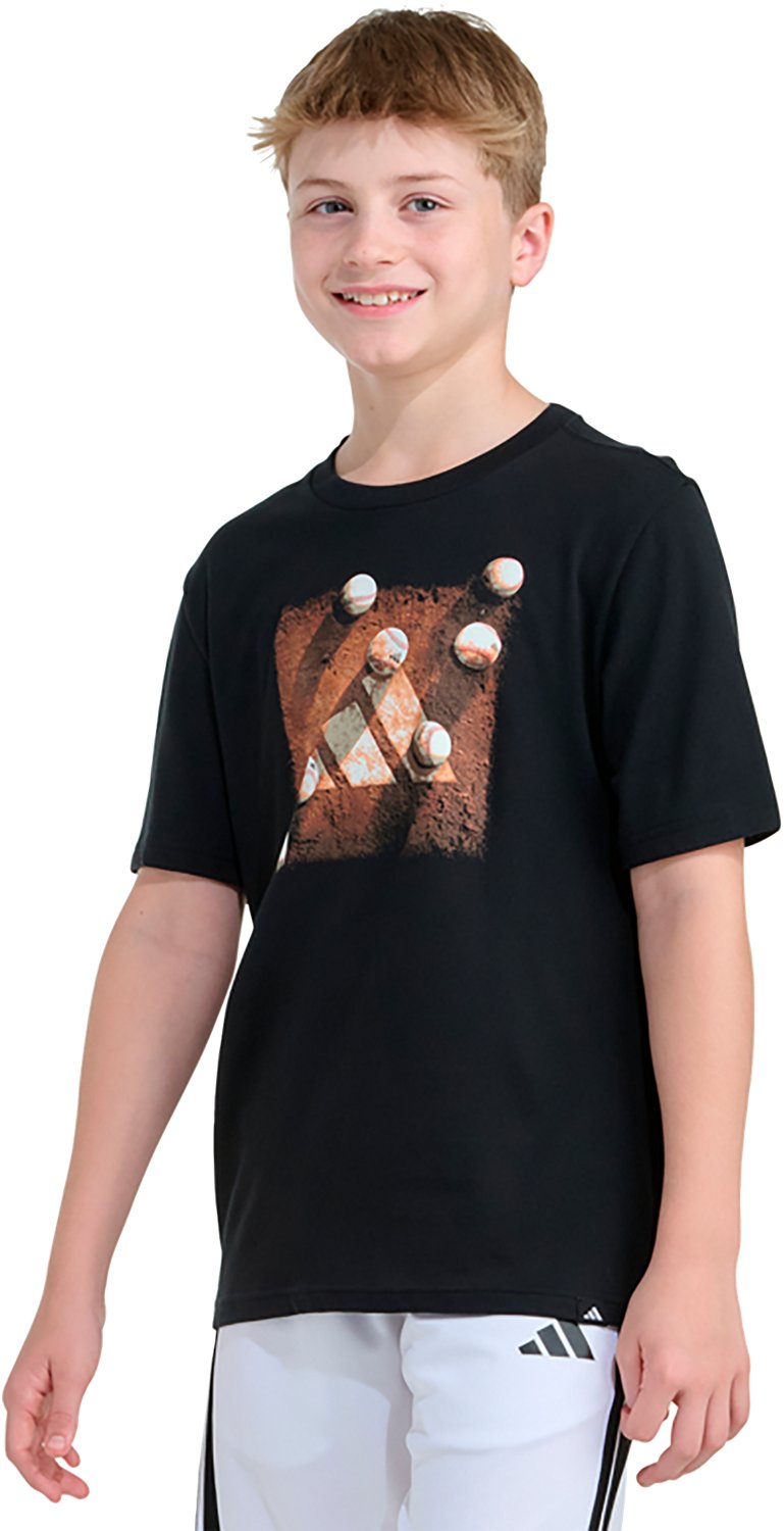 adidas Boys' Bar Baseball Plate Short Sleeve T-shirt - view number 3