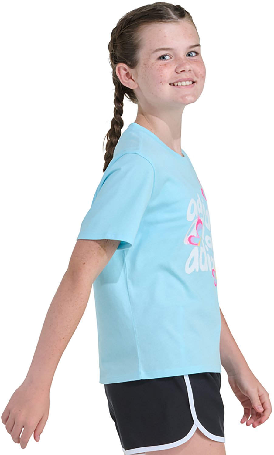 adidas Girls' Butterflies Graphic T-shirt - view number 4