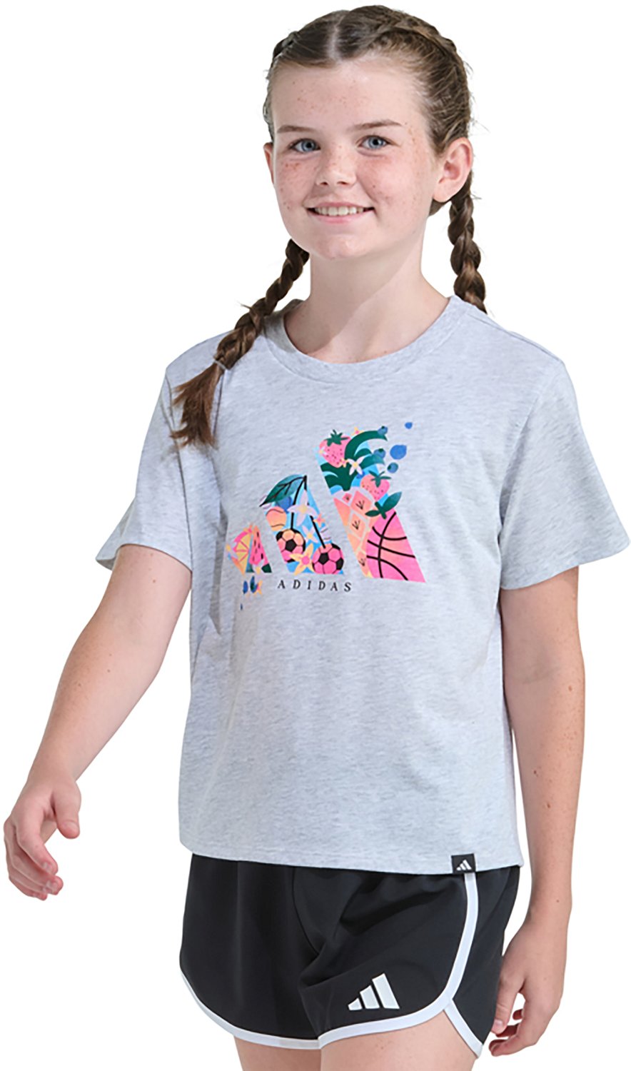adidas Girls' Fruit Sports Heather Graphic T-shirt - view number 3