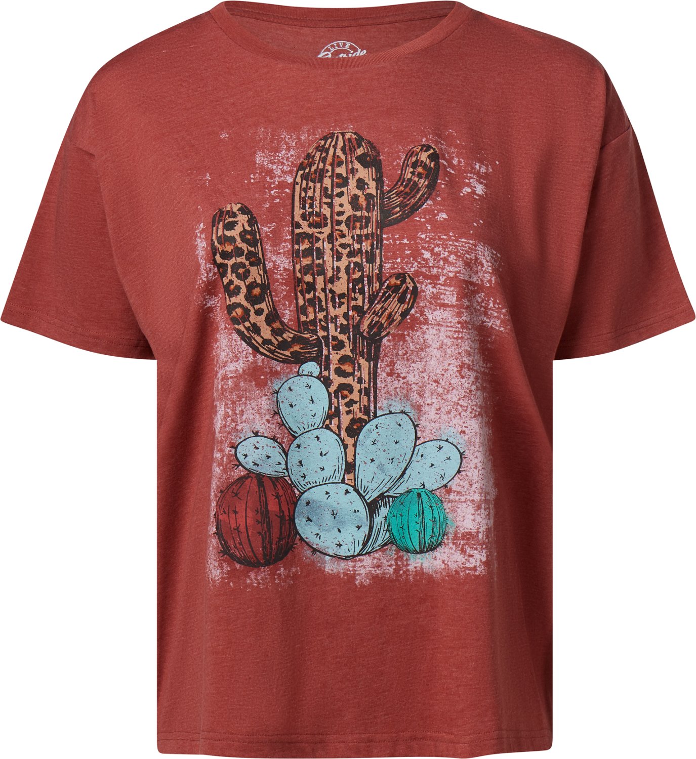 Live Outside the Limits Women's Cheetah Cactus Graphic T-shirt