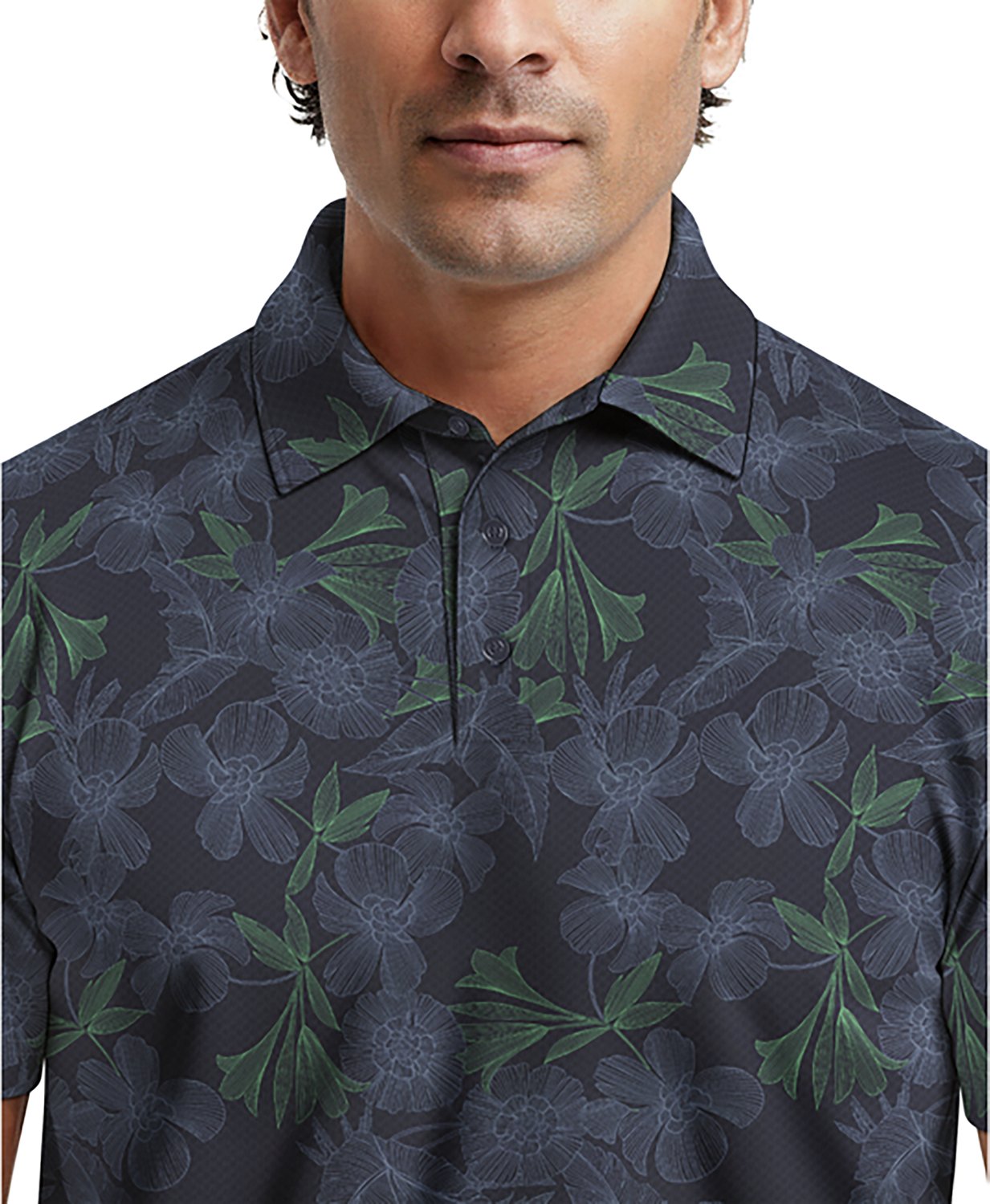 PGA Tour Men’s Short Sleeve Linear Botanical Polo - view number 4