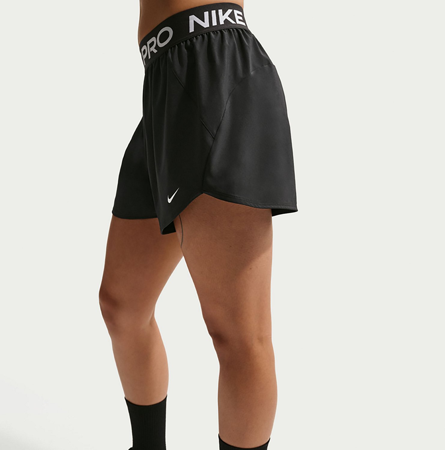 Nike Women's Pro Dri-FIT Mid-Rise Brief-Lined Woven Shorts 3 in - view number 3