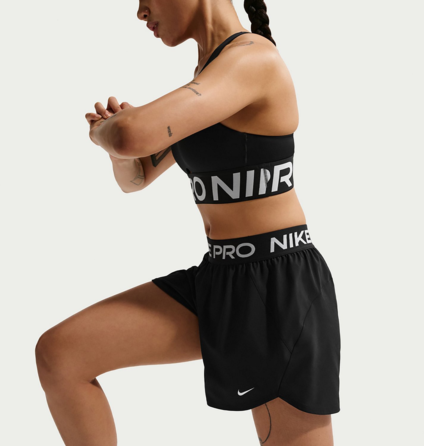 Nike Women's Pro Dri-FIT Mid-Rise Brief-Lined Woven Shorts 3 in - view number 2