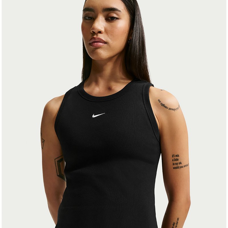 Nike Women's Tight Ribbed Tank Top - Black/white