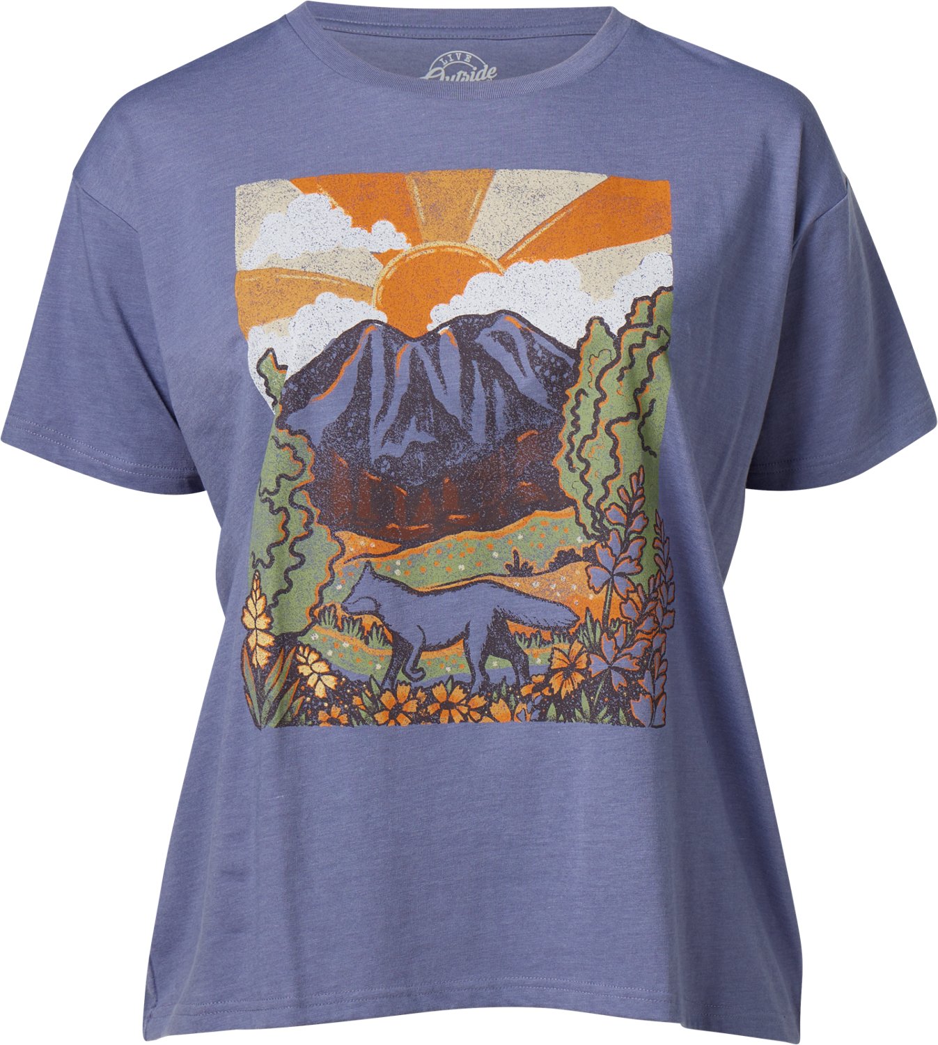 Love Outside the Limits Women's Artistic Mountains Oversized Graphic T-shirt