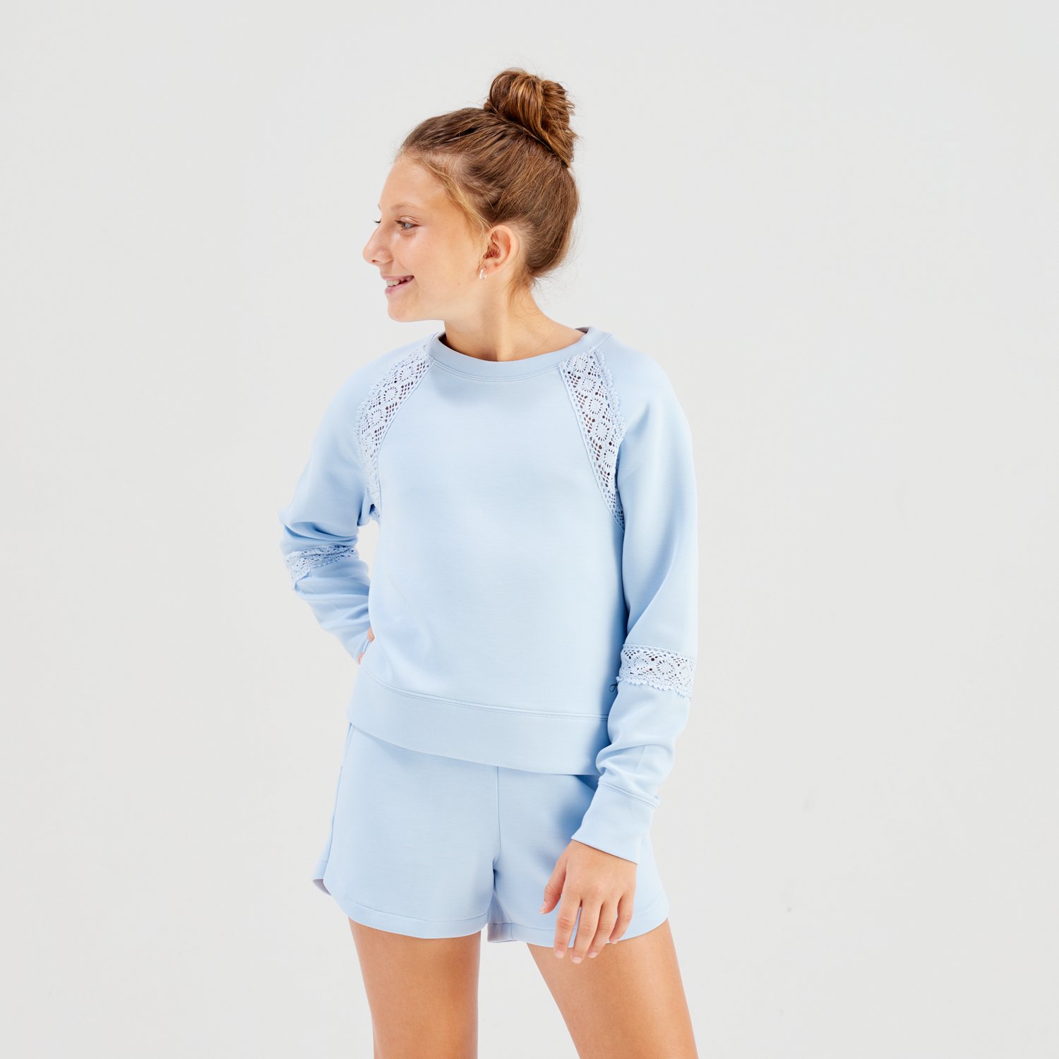 Freely Girls' Georgia Scuba Oversized Crew Sweatshirt