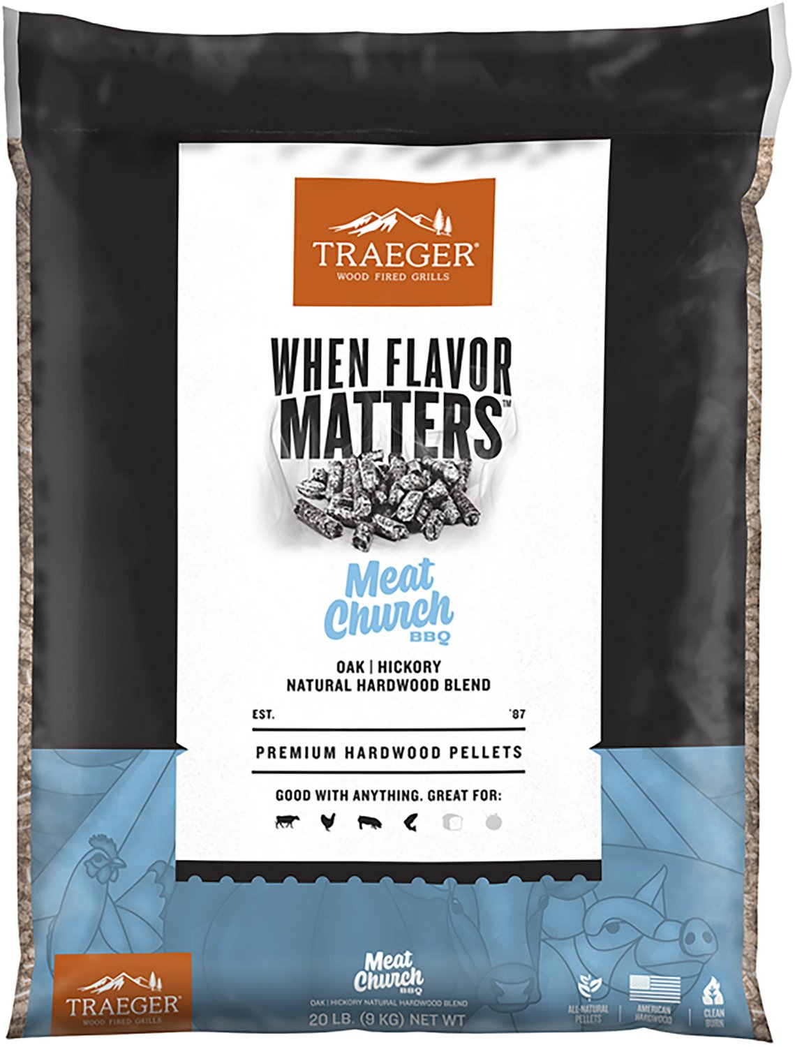 Traeger Meat Church BBQ 20 lb Blend Wood Pellet Bag