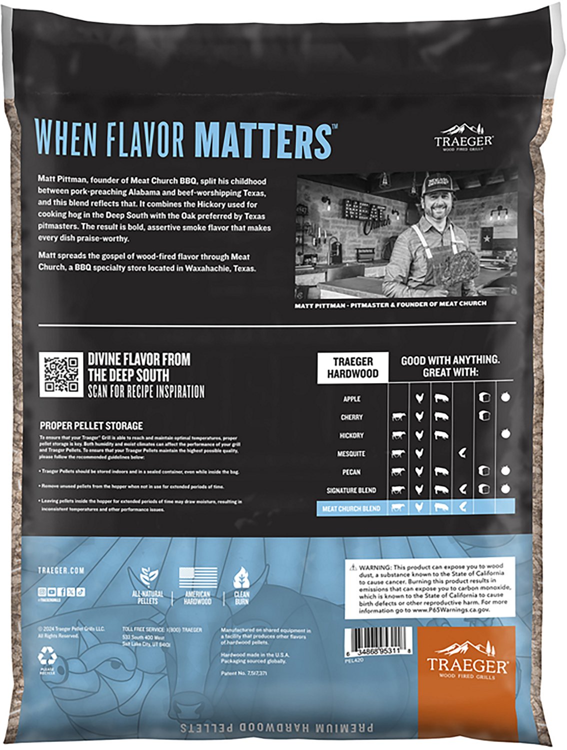 Traeger Meat Church BBQ 20 lb Blend Wood Pellet Bag - view number 2