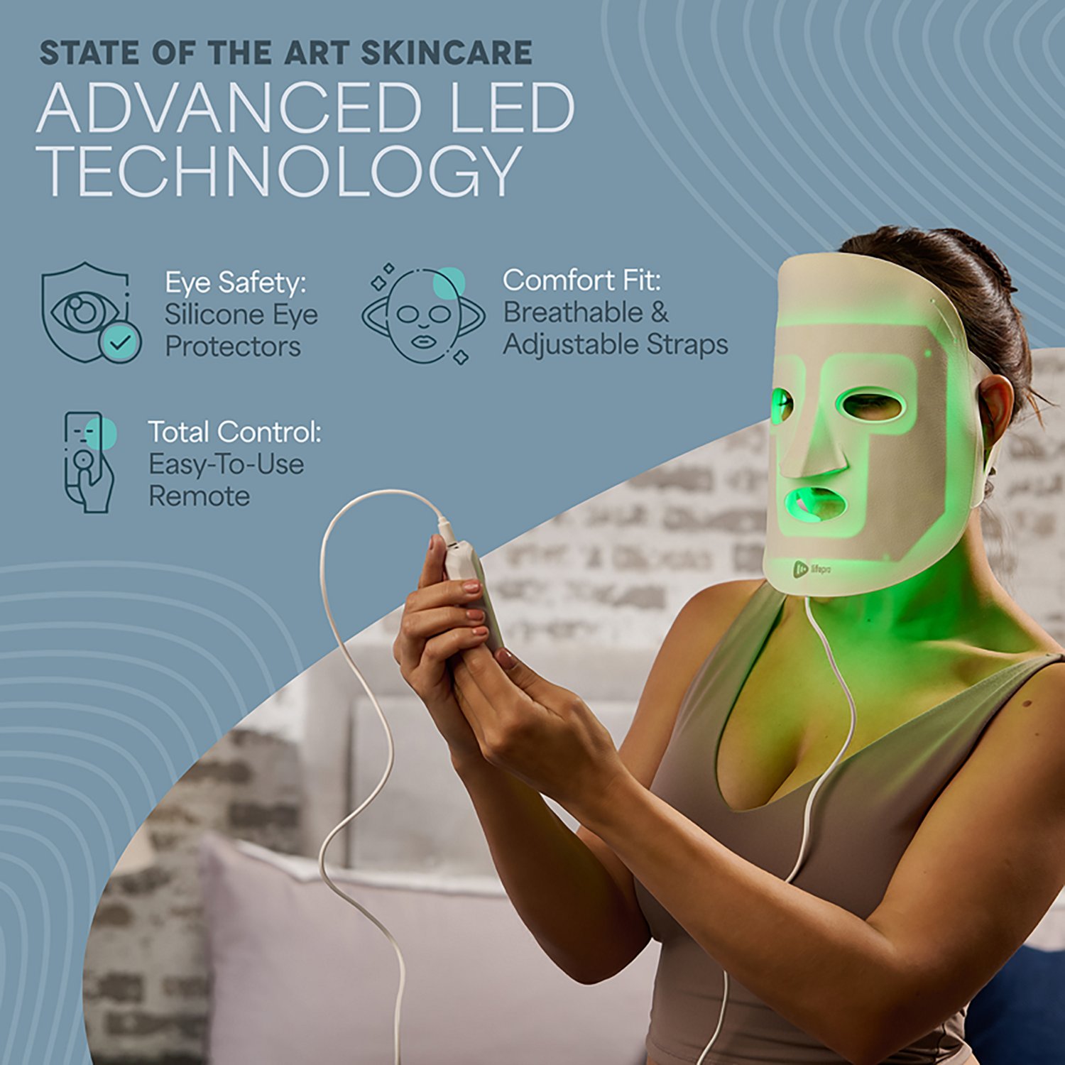 Lifepro RevitaGlow Red Light Therapy Face Mask - view number 3