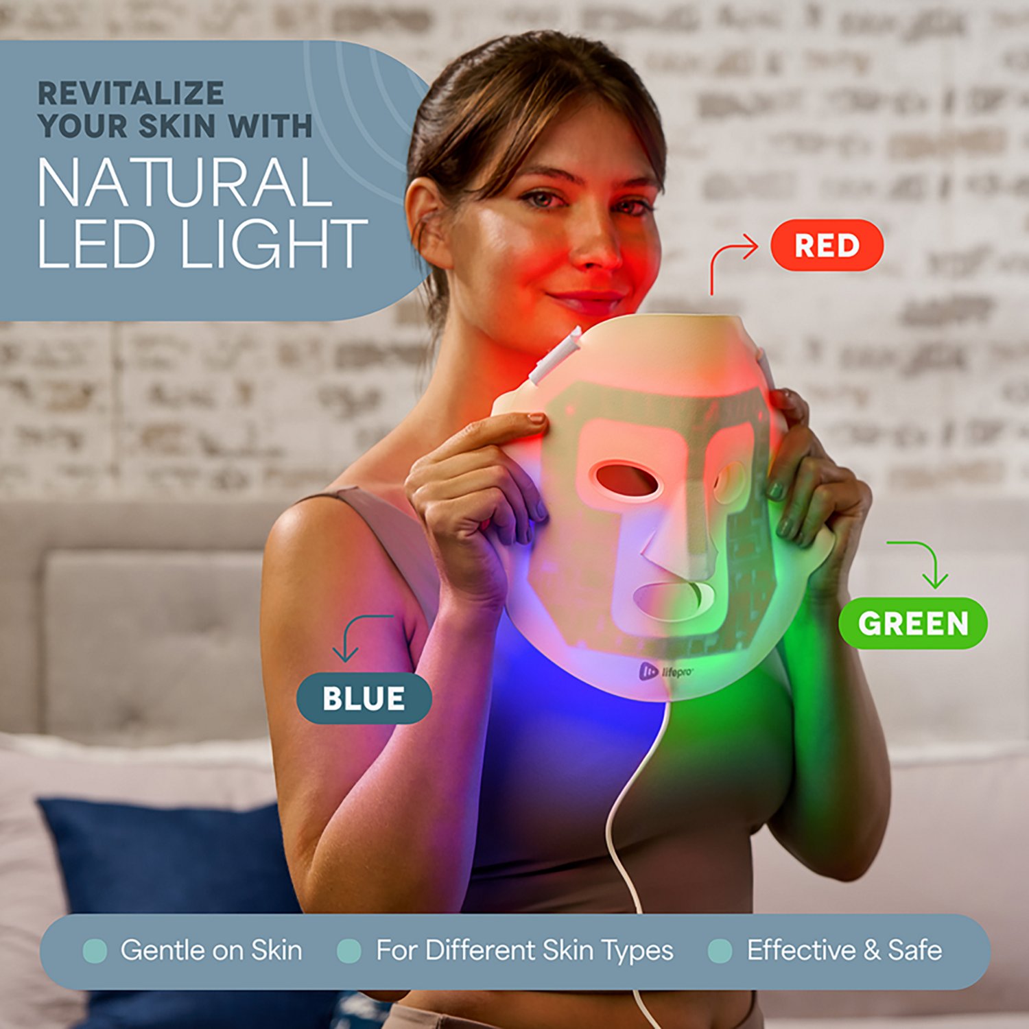 Lifepro RevitaGlow Red Light Therapy Face Mask - view number 4