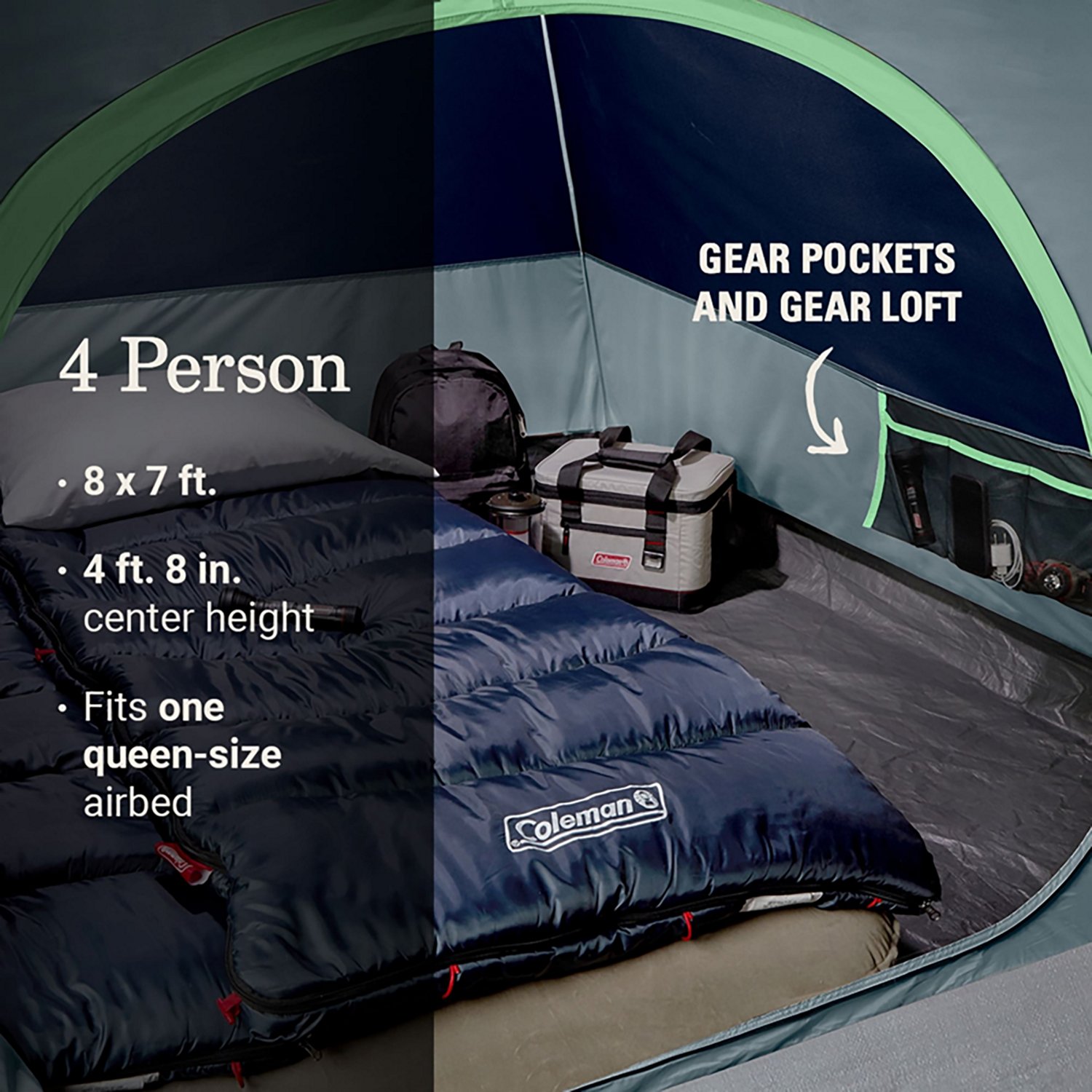 Coleman Skydome 4-Person Camping Tent with LED Lighting - view number 6