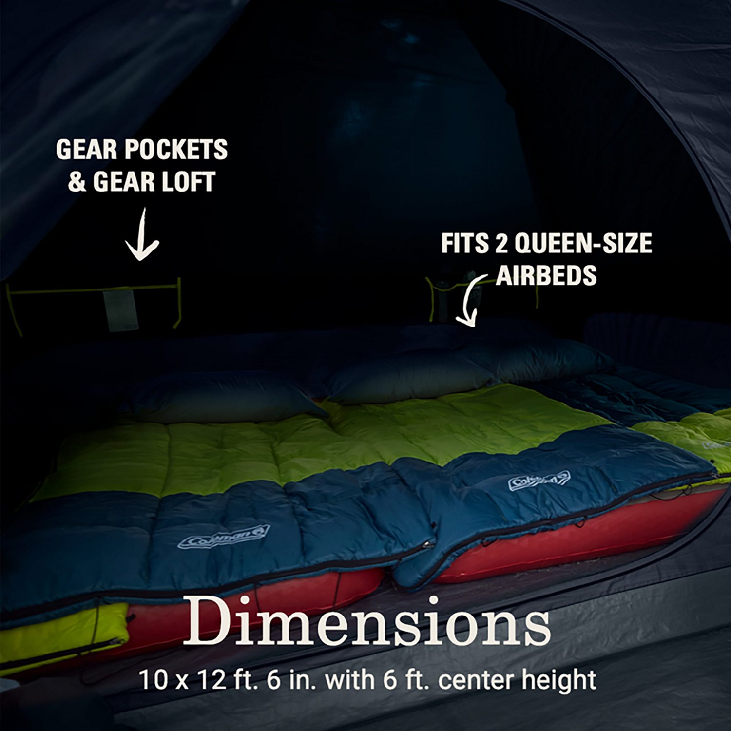 Coleman Skydome 6-Person Screen Room Camping Tent with Dark Room Technology - view number 7