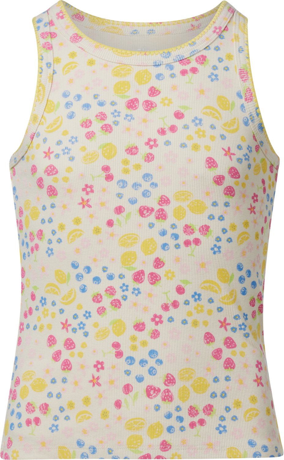 BCG Girls’ Blanket Stitch Printed Rib Tank