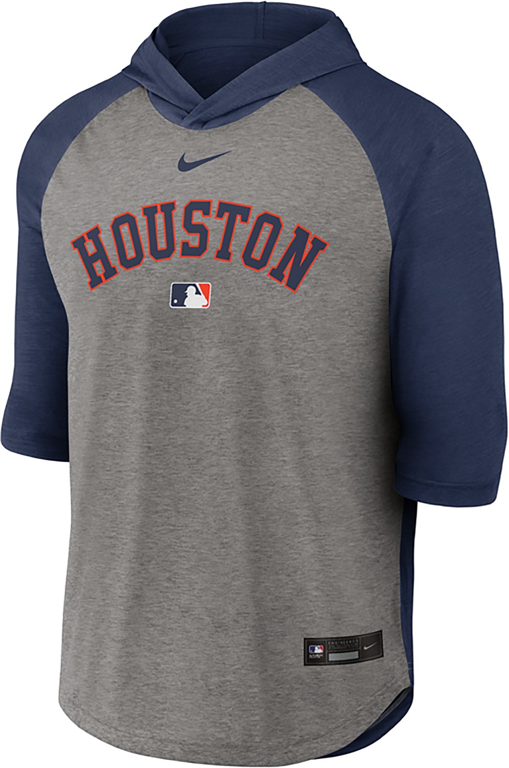 Nike Men's Houston Astros 3/4 Sleeve Flux Hoodie Shirt - view number 2