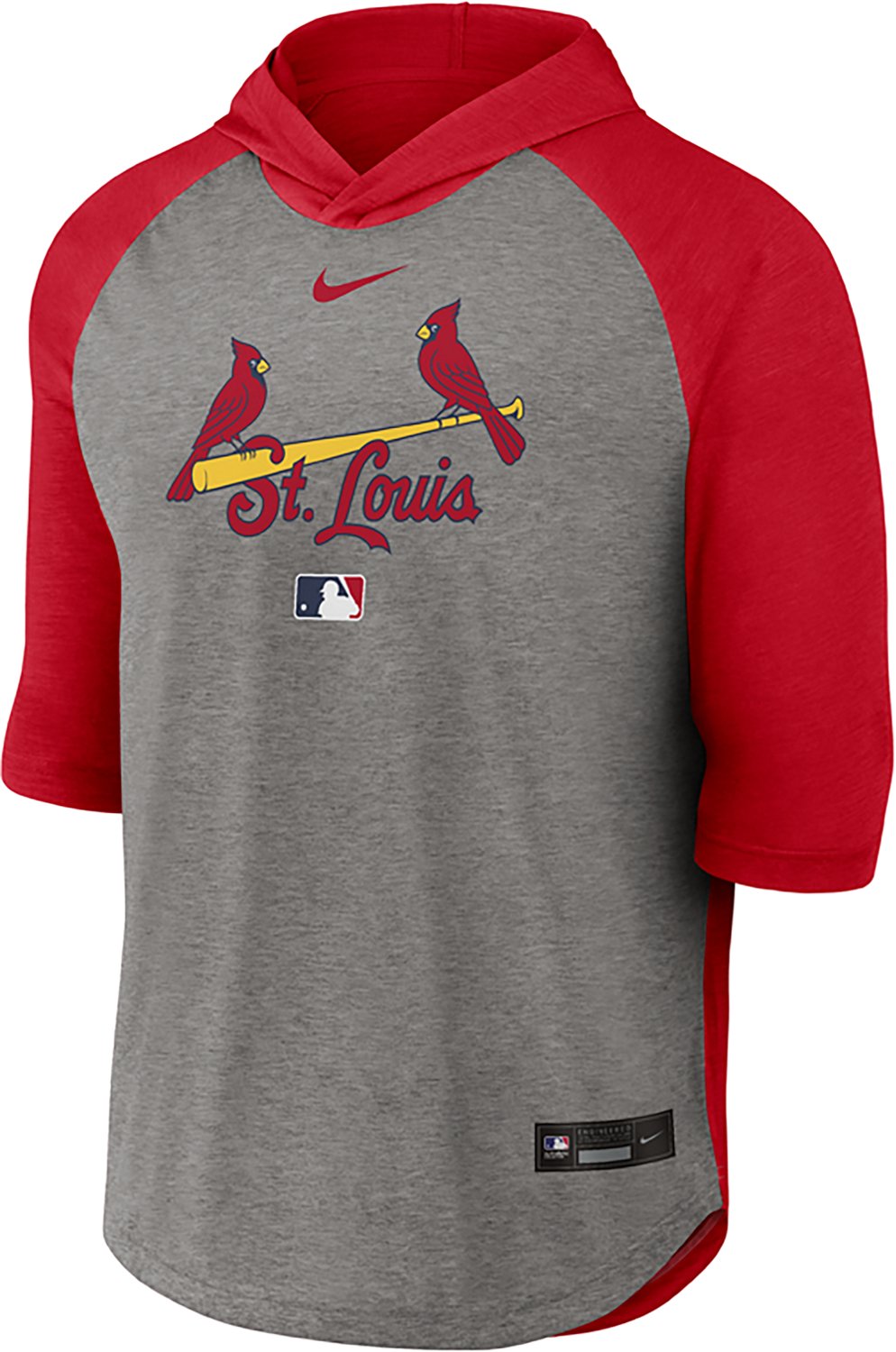 Nike Men's St. Louis Cardinals 3/4 Sleeve Flux Hoodie Shirt - view number 2