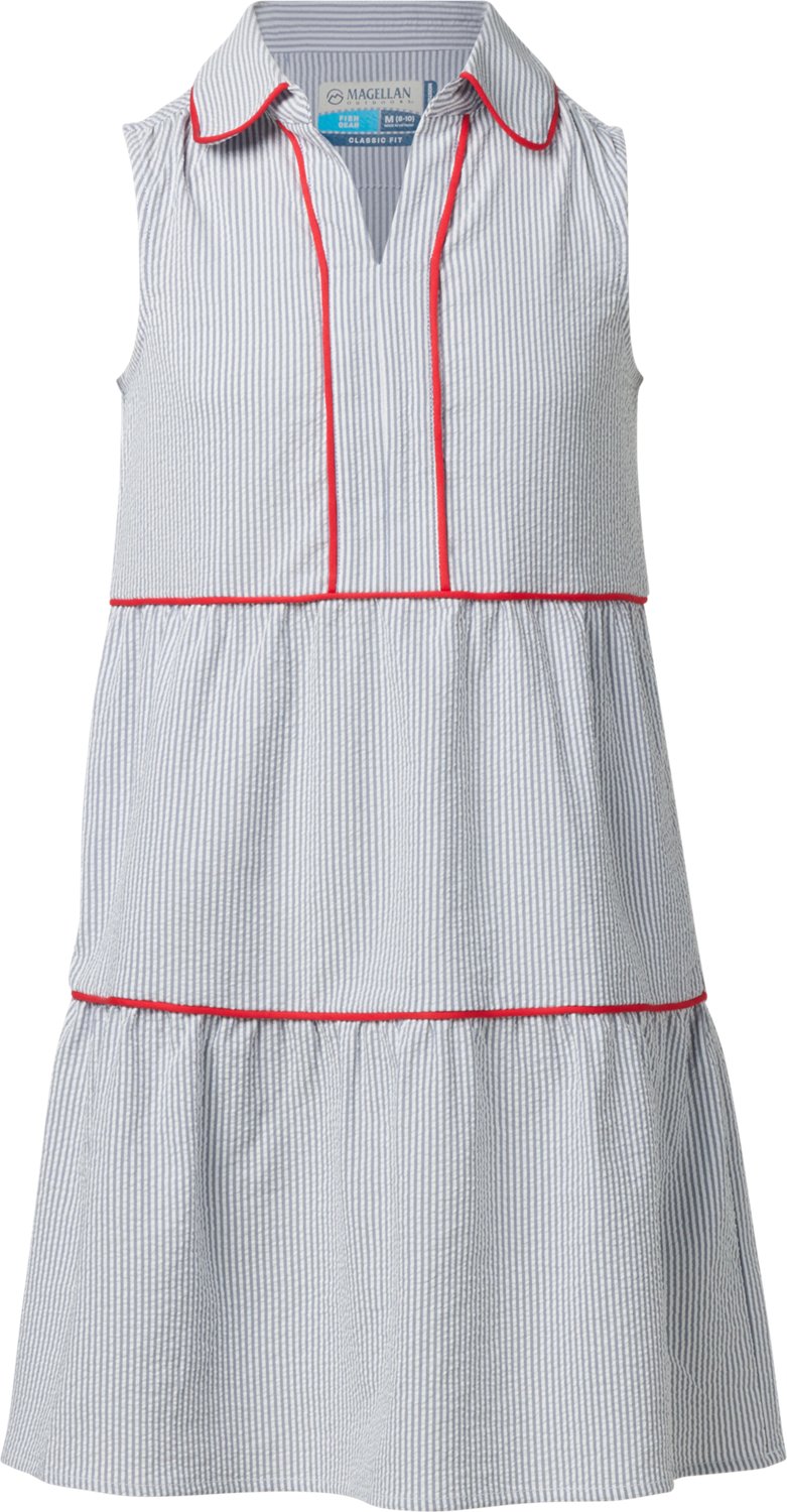 Magellan Outdoors Girls' Southern Summer Americana Seersucker Dress