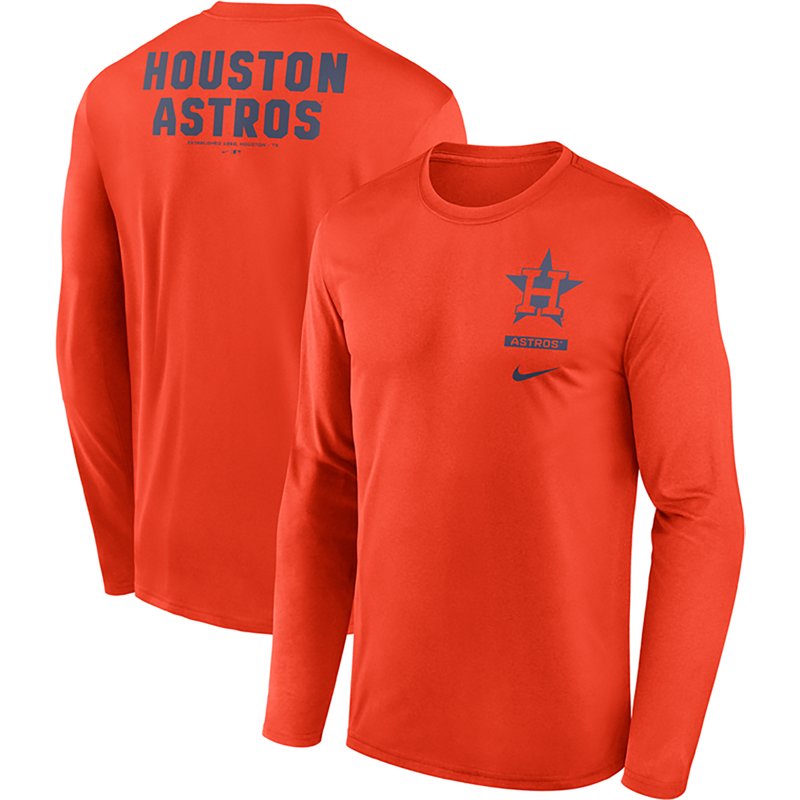 Nike Men's Houston Astros Primetime 2 Hit Legend Long Sleeve Graphic T-shirt