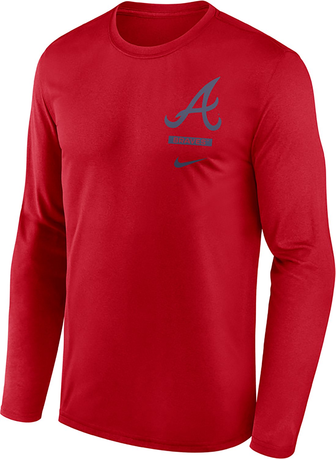 Nike Men's Atlanta Braves Primetime 2 Hit Legend Long Sleeve Graphic T-shirt - view number 2