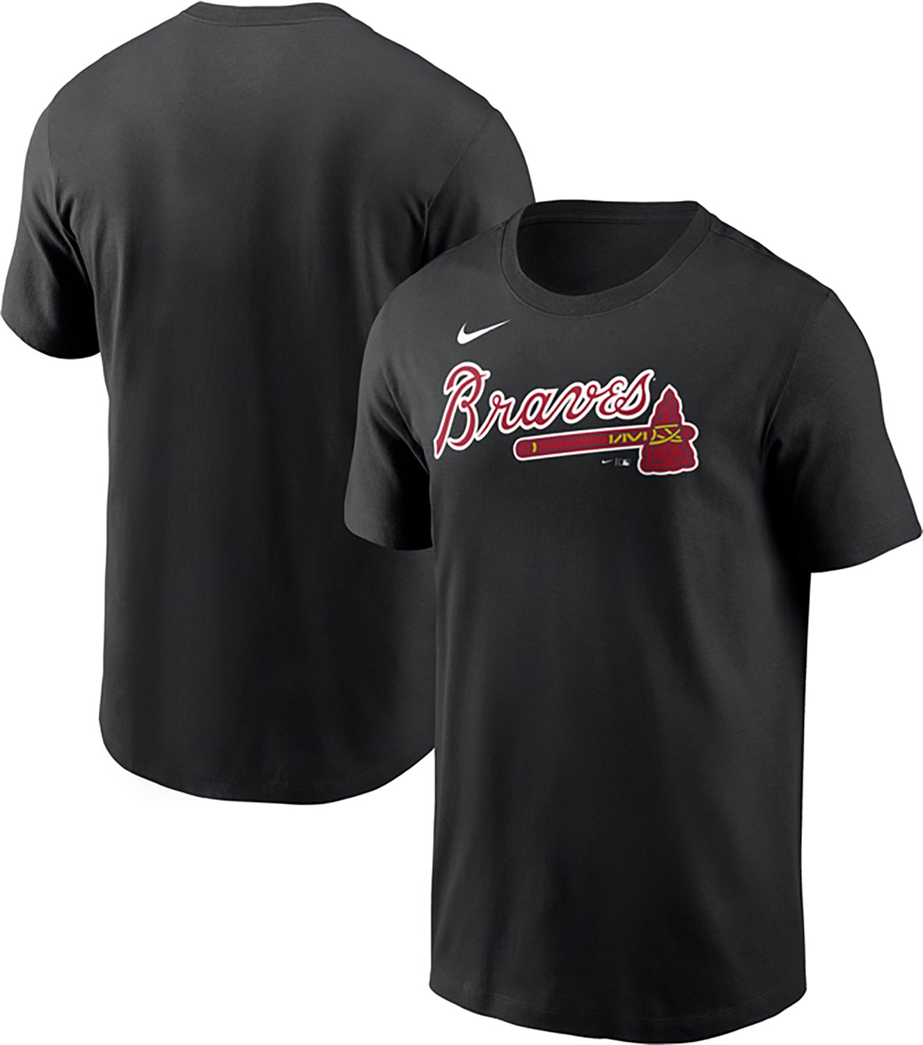 Nike Men's Braves Primetime Cotton Wordmark T-shirt